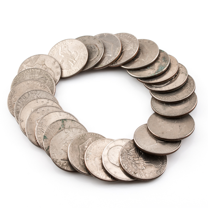 Group of Twenty-Five Eisenhower Dollars