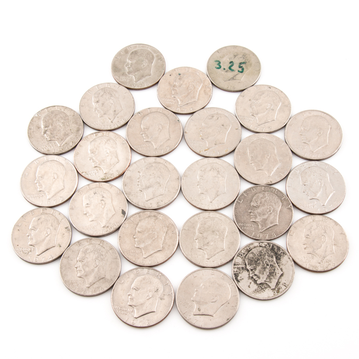 Group of Twenty-Five Eisenhower Dollars