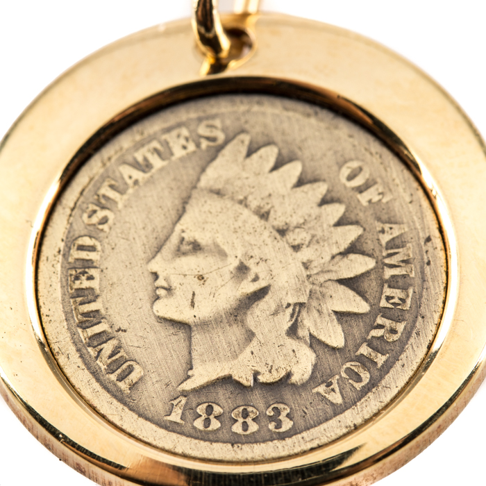 Walking Liberty Silver Eagle Necklace and an Indian Head Penny Keychain