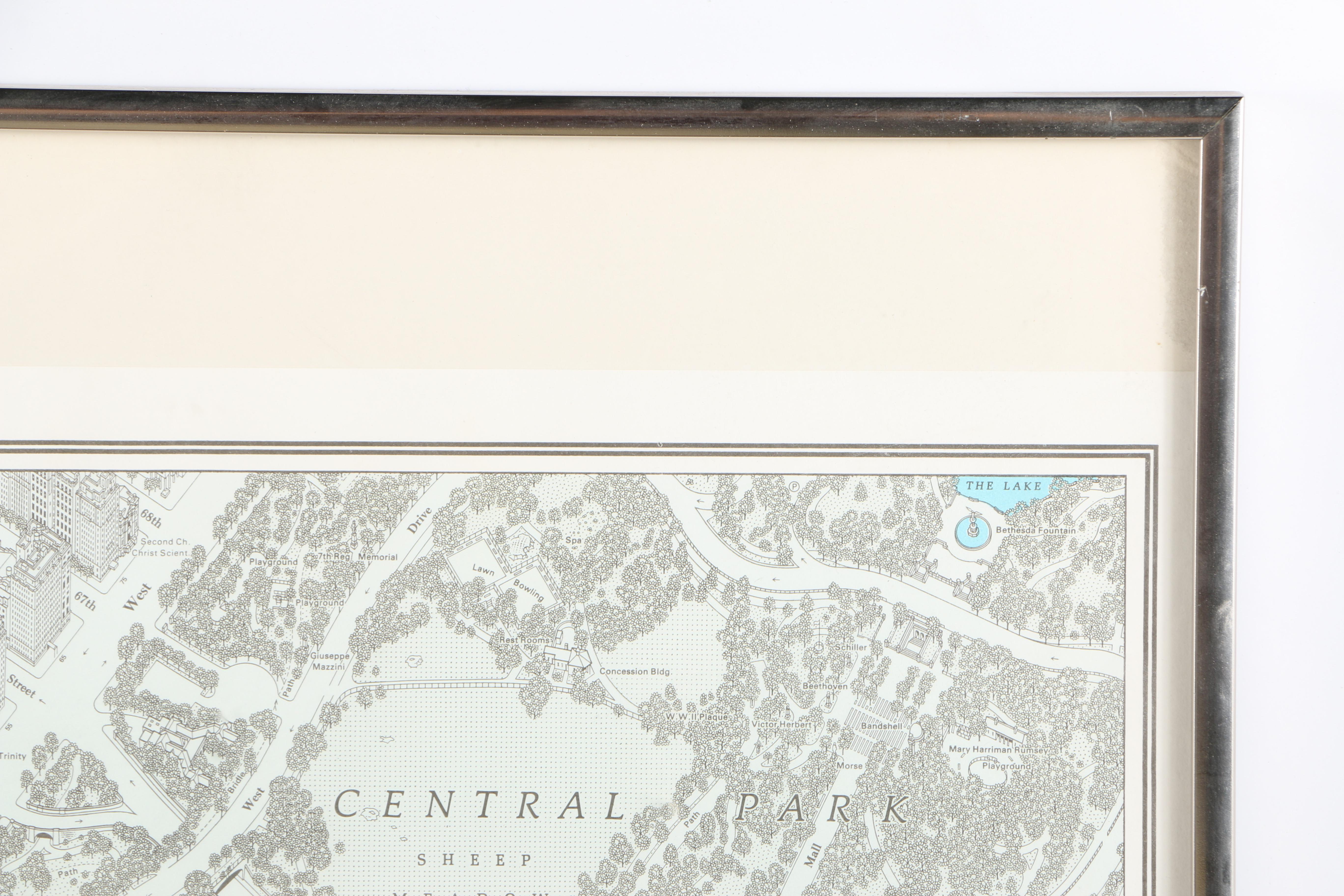 Anderson Isometric Maps Lithograph Print Map of Midtown Manhattan