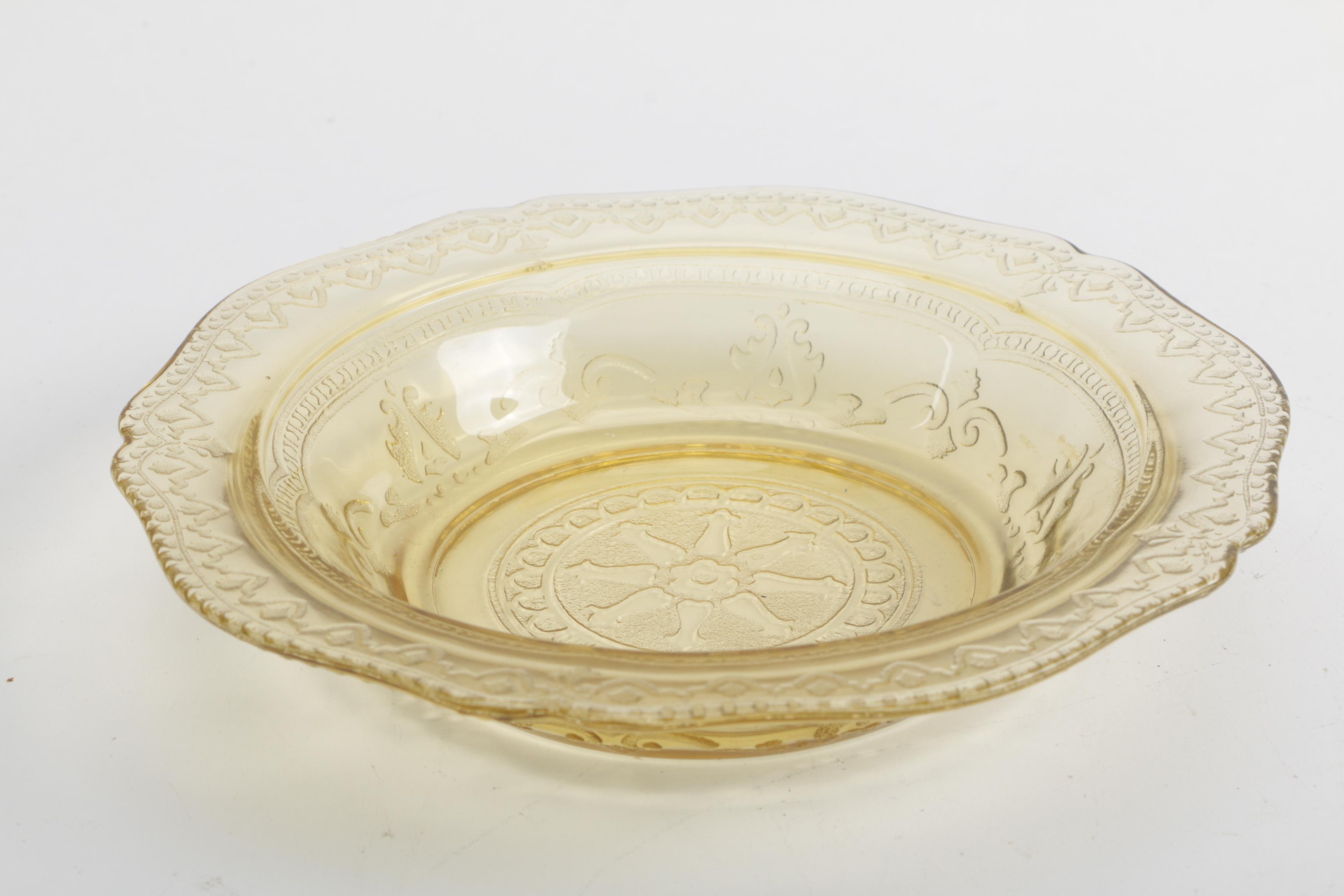 Colored Pressed Glass Serveware