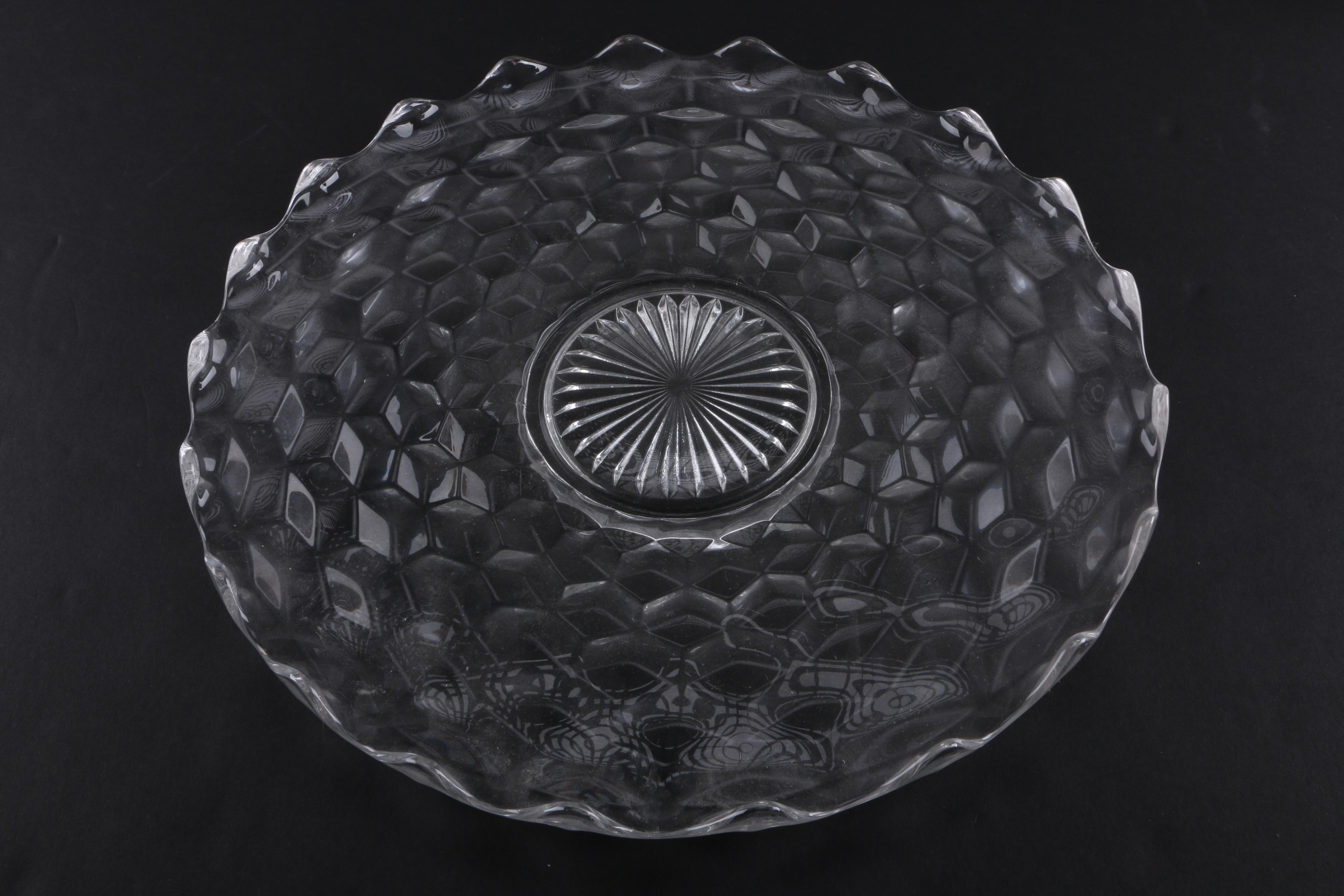 Cubist Style Glass Tableware including Fostoria "American Clear"