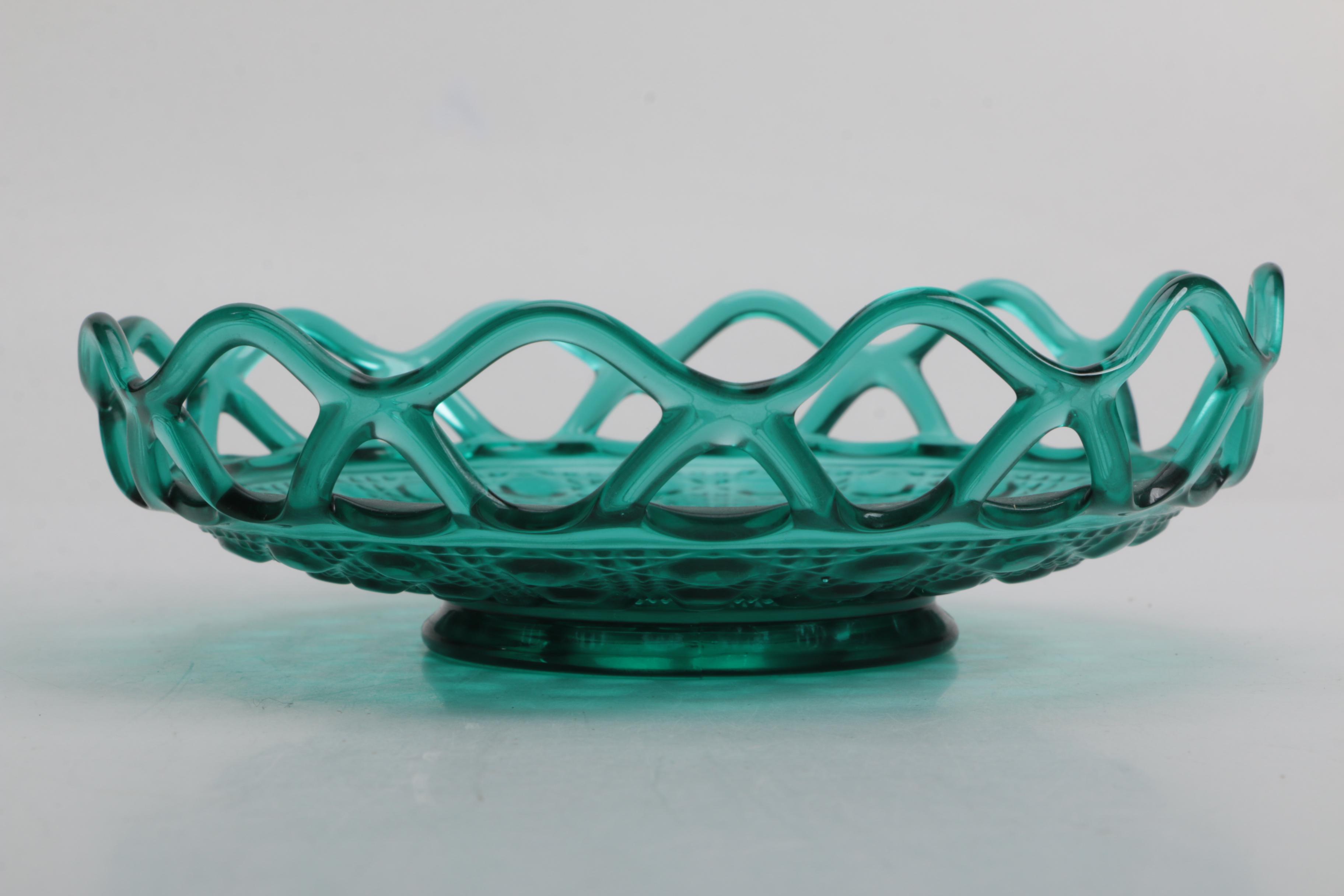 Colored Pressed Glass Serveware