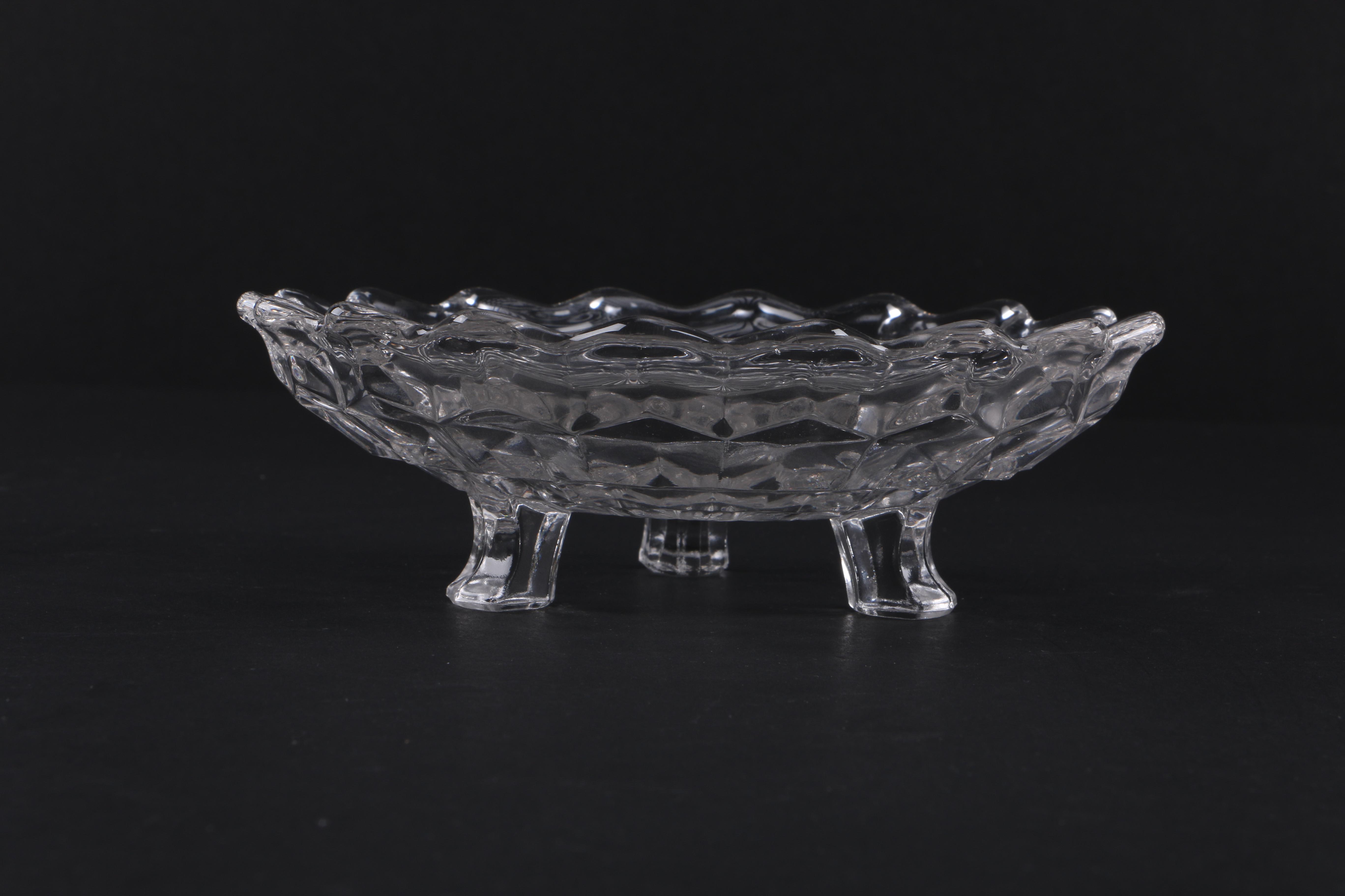 Cubist Style Glass Tableware including Fostoria "American Clear"