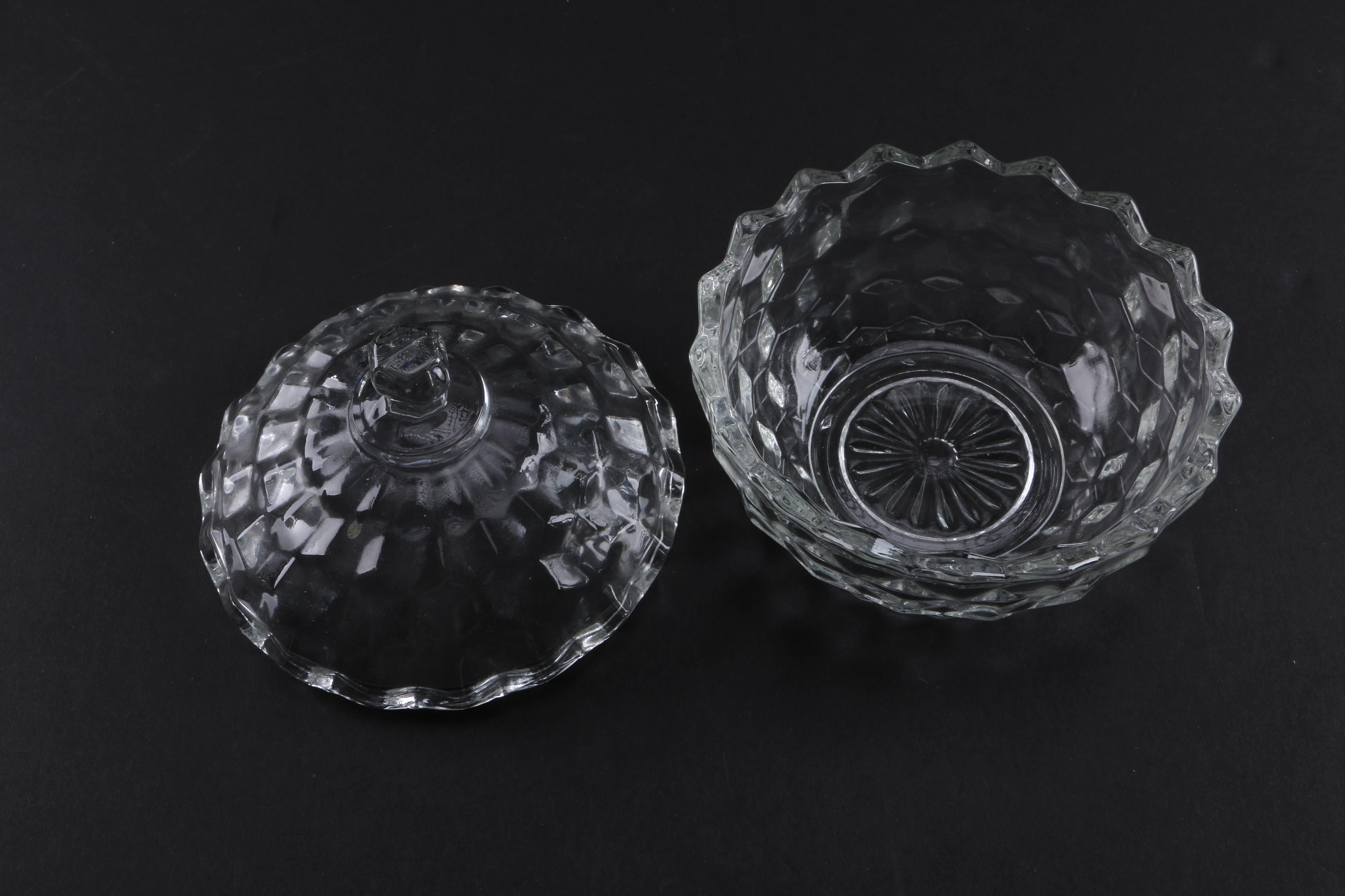 Cubist Style Glass Tableware including Fostoria "American Clear"