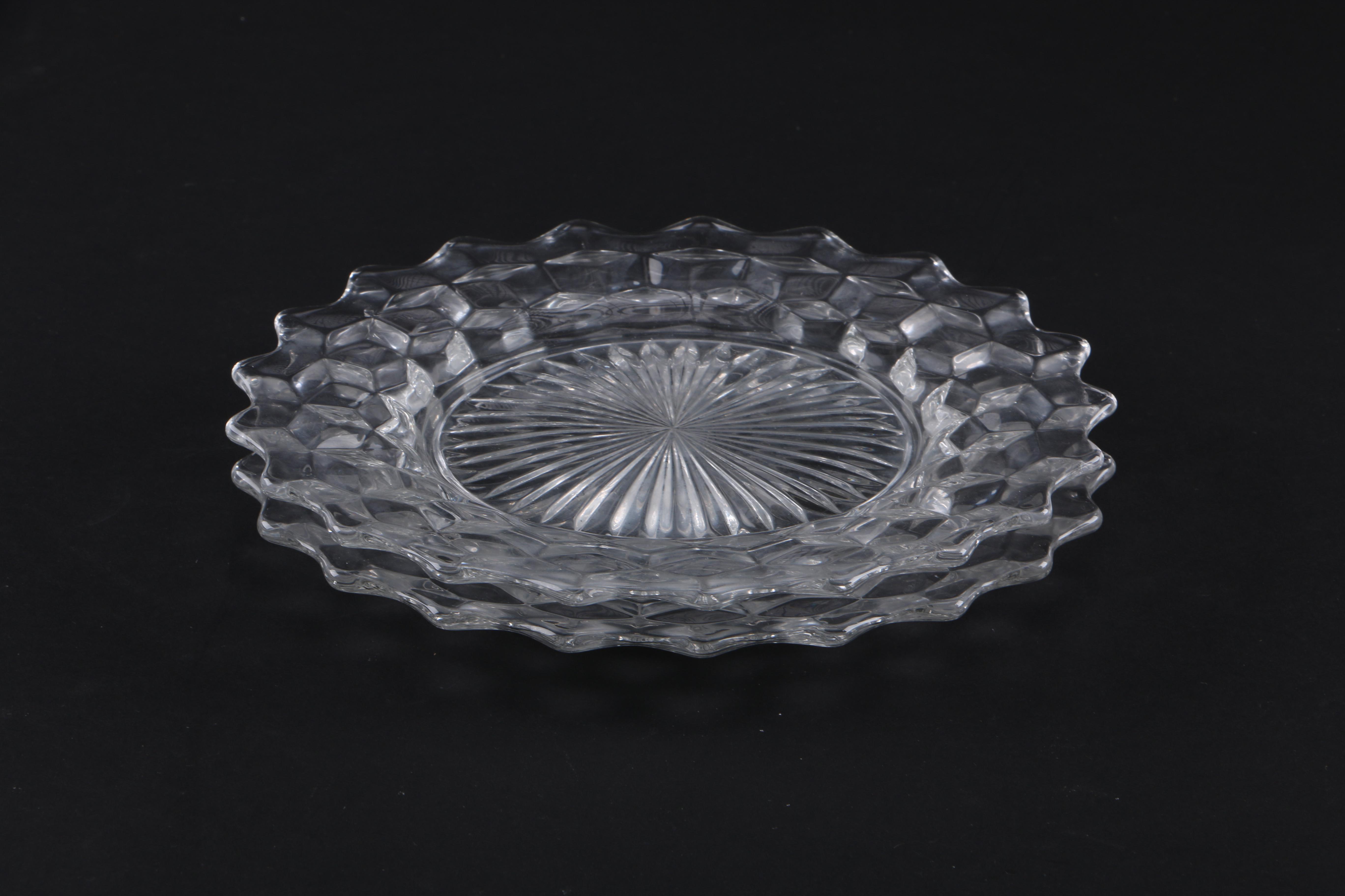 Cubist Style Glass Tableware including Fostoria "American Clear"