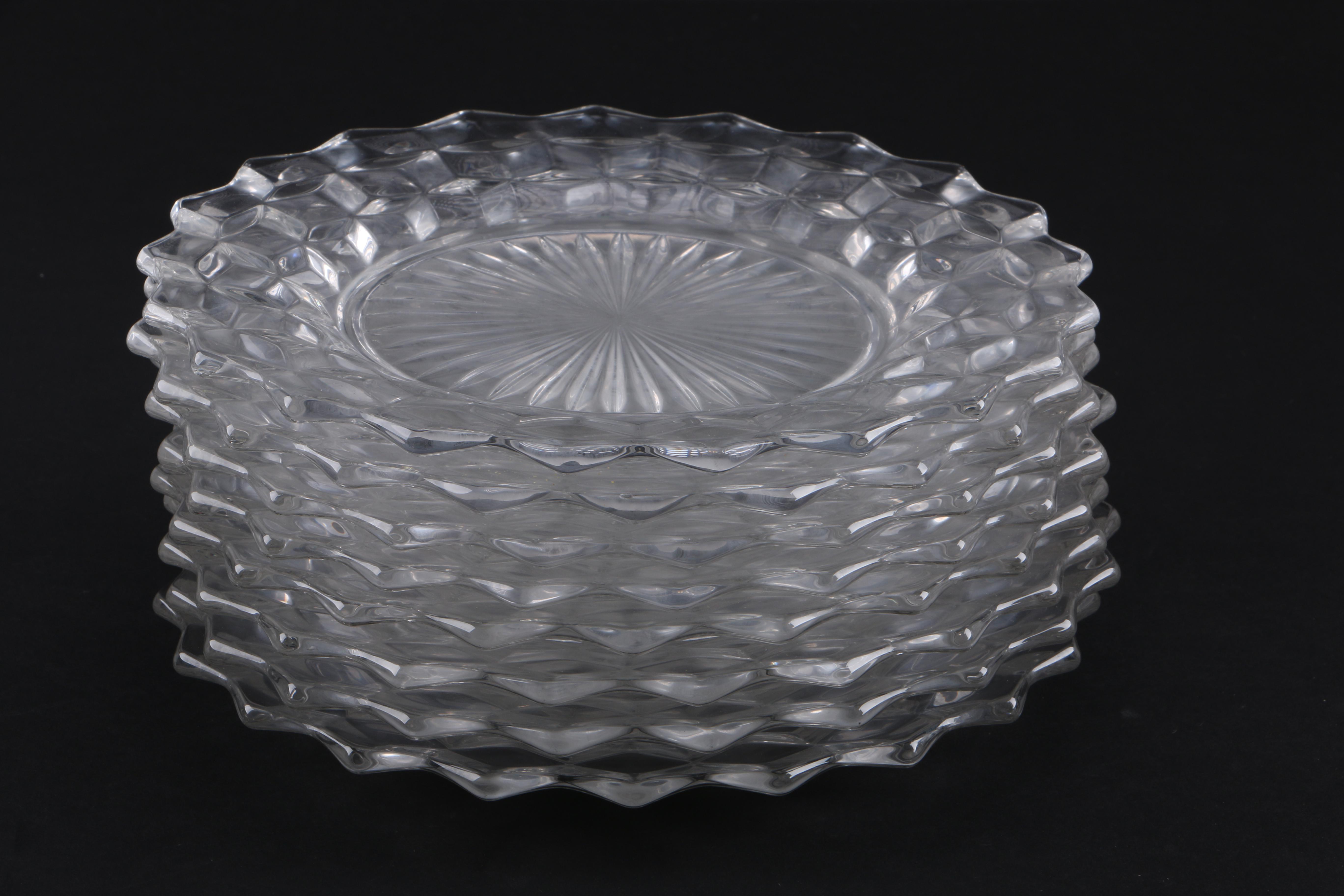 Cubist Style Glass Tableware including Fostoria "American Clear"