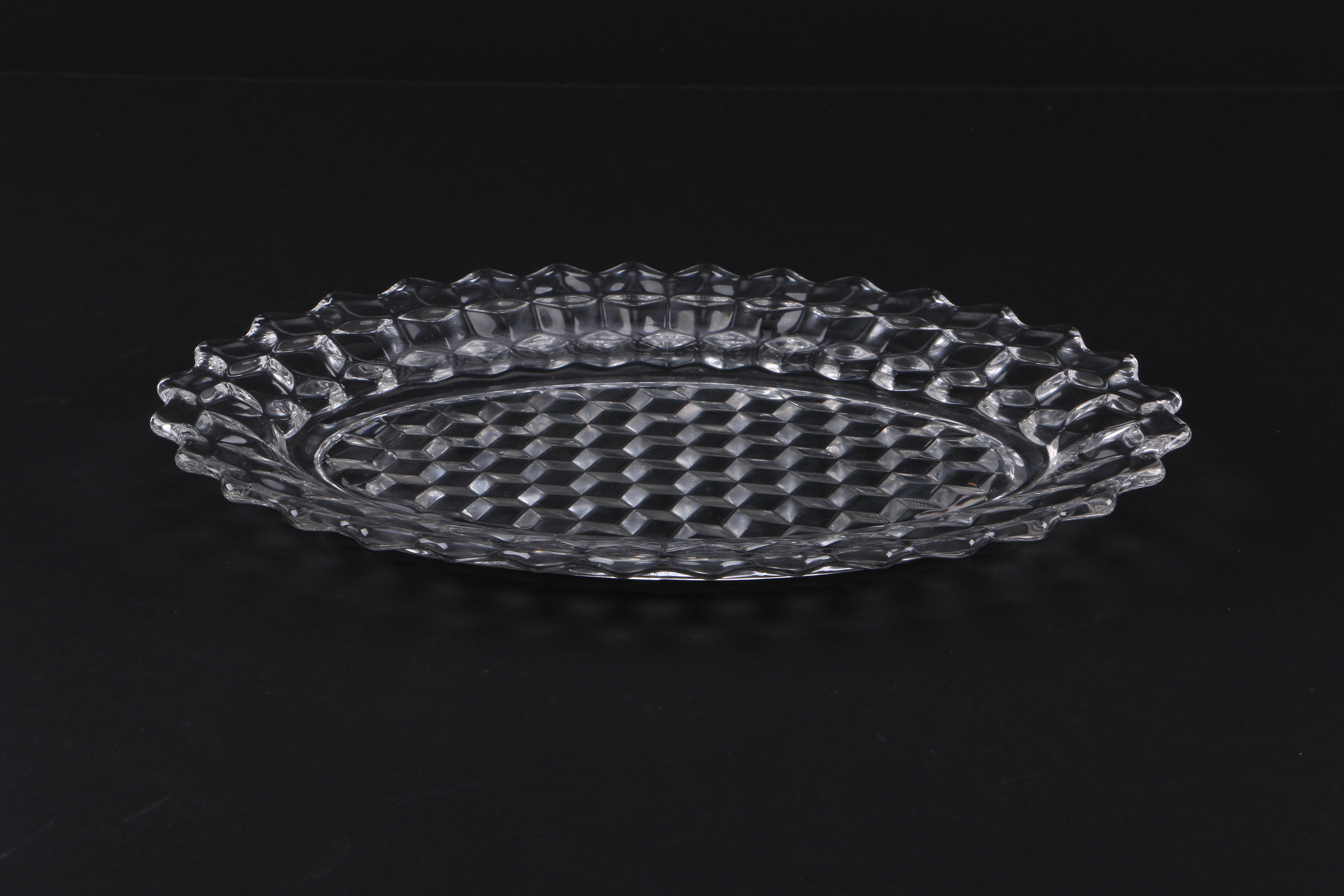 Cubist Style Glass Tableware including Fostoria "American Clear"