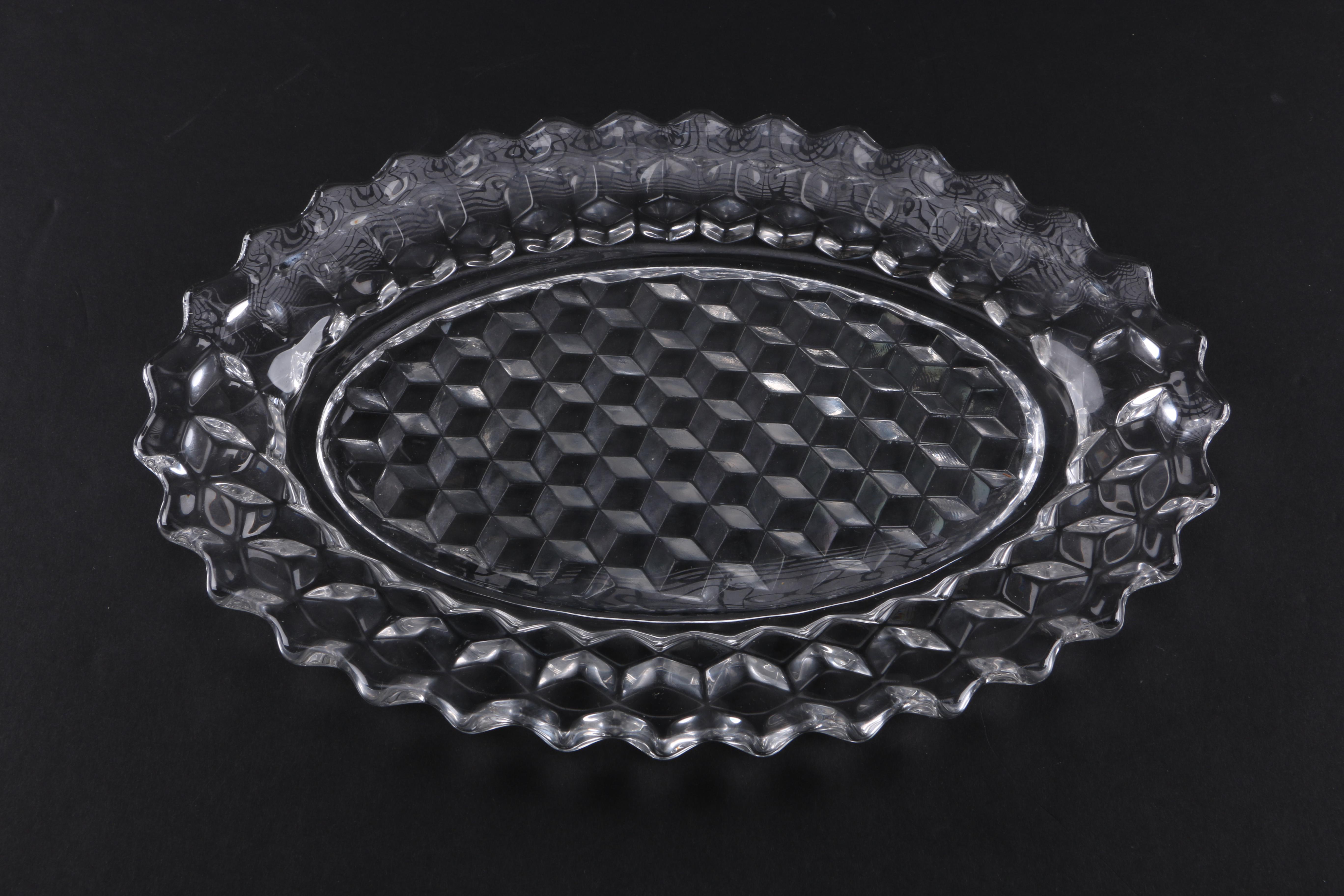 Cubist Style Glass Tableware including Fostoria "American Clear"