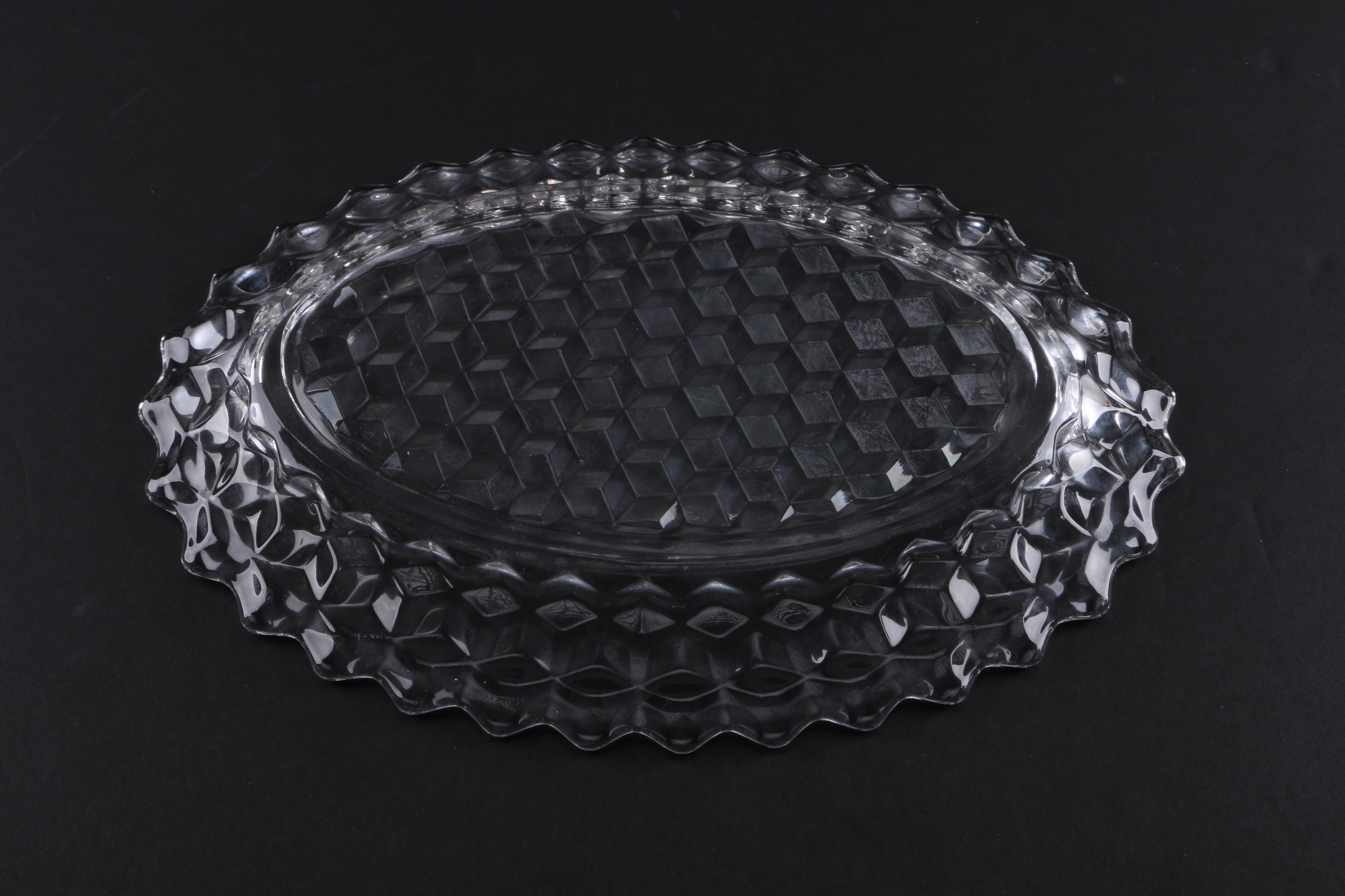 Cubist Style Glass Tableware including Fostoria "American Clear"