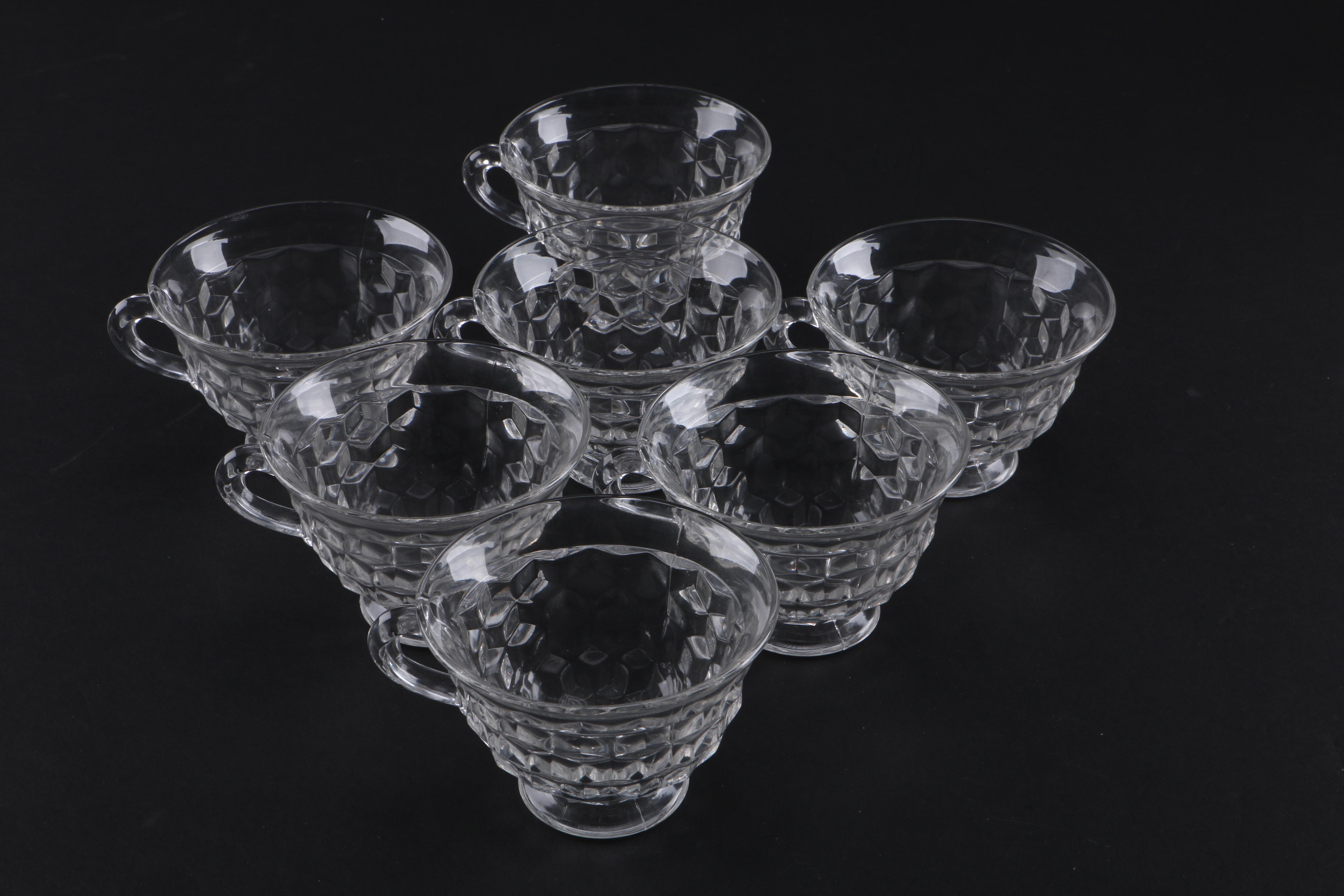 Cubist Style Glass Tableware including Fostoria "American Clear"