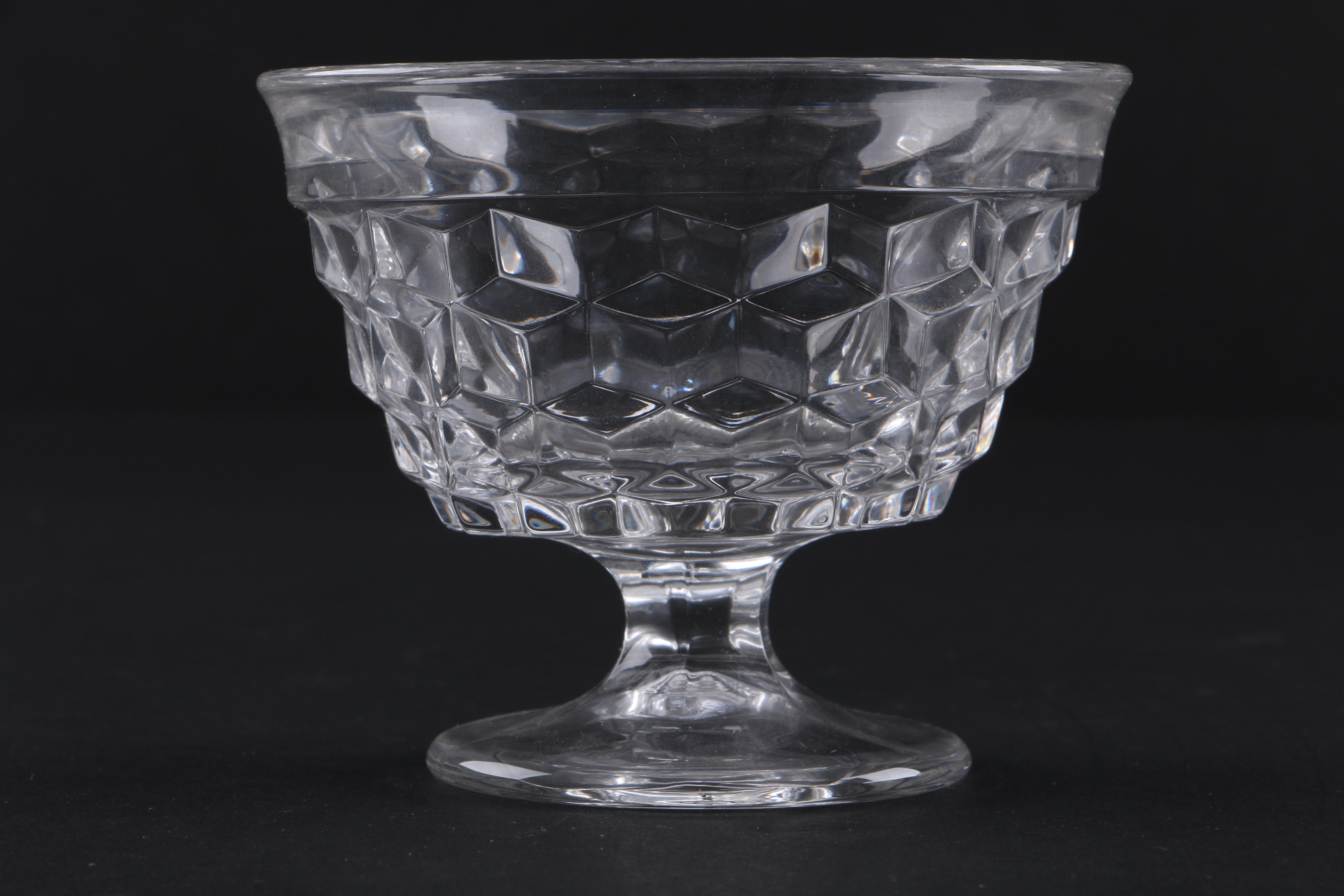 Cubist Style Glass Tableware including Fostoria "American Clear"