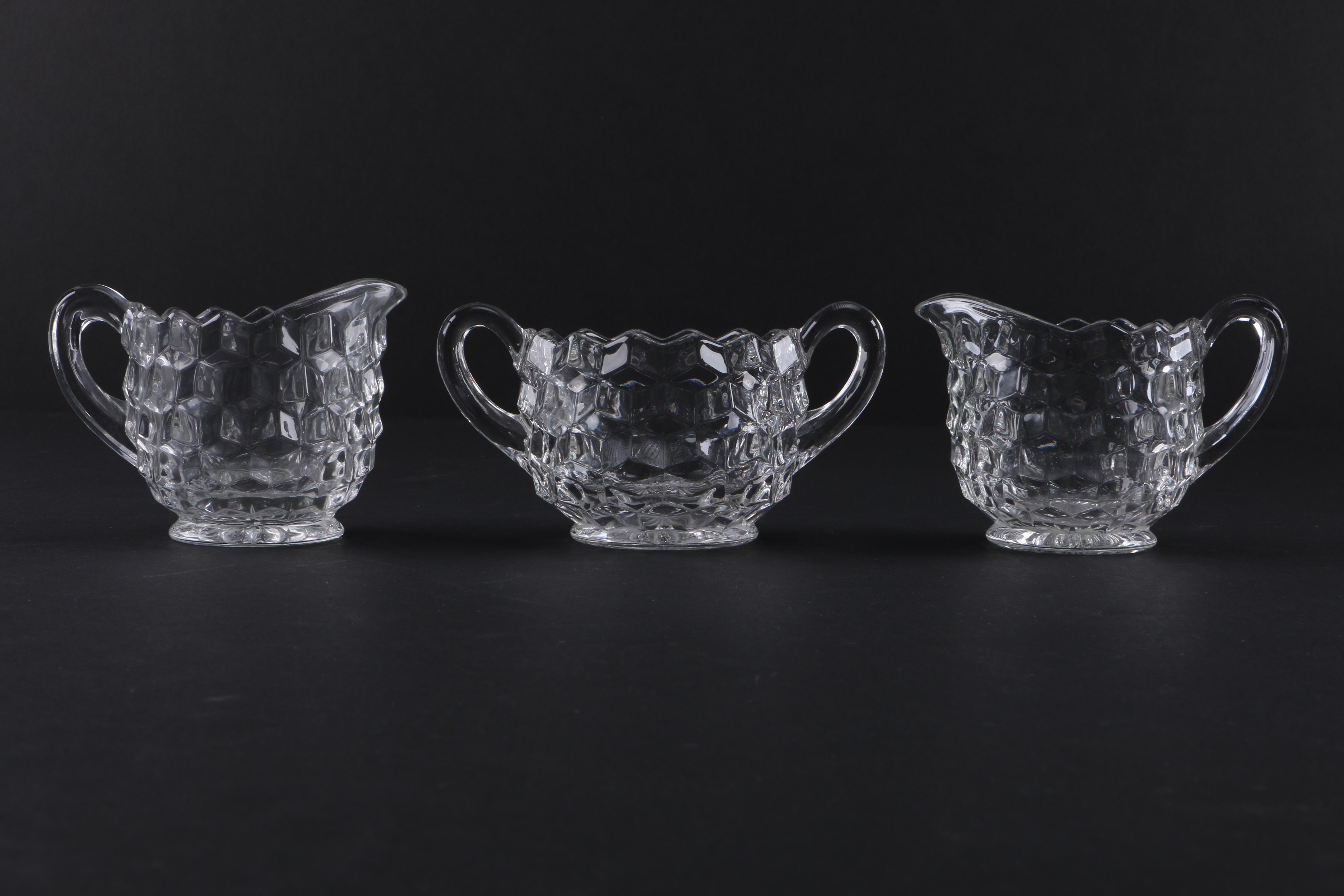 Cubist Style Glass Tableware including Fostoria "American Clear"