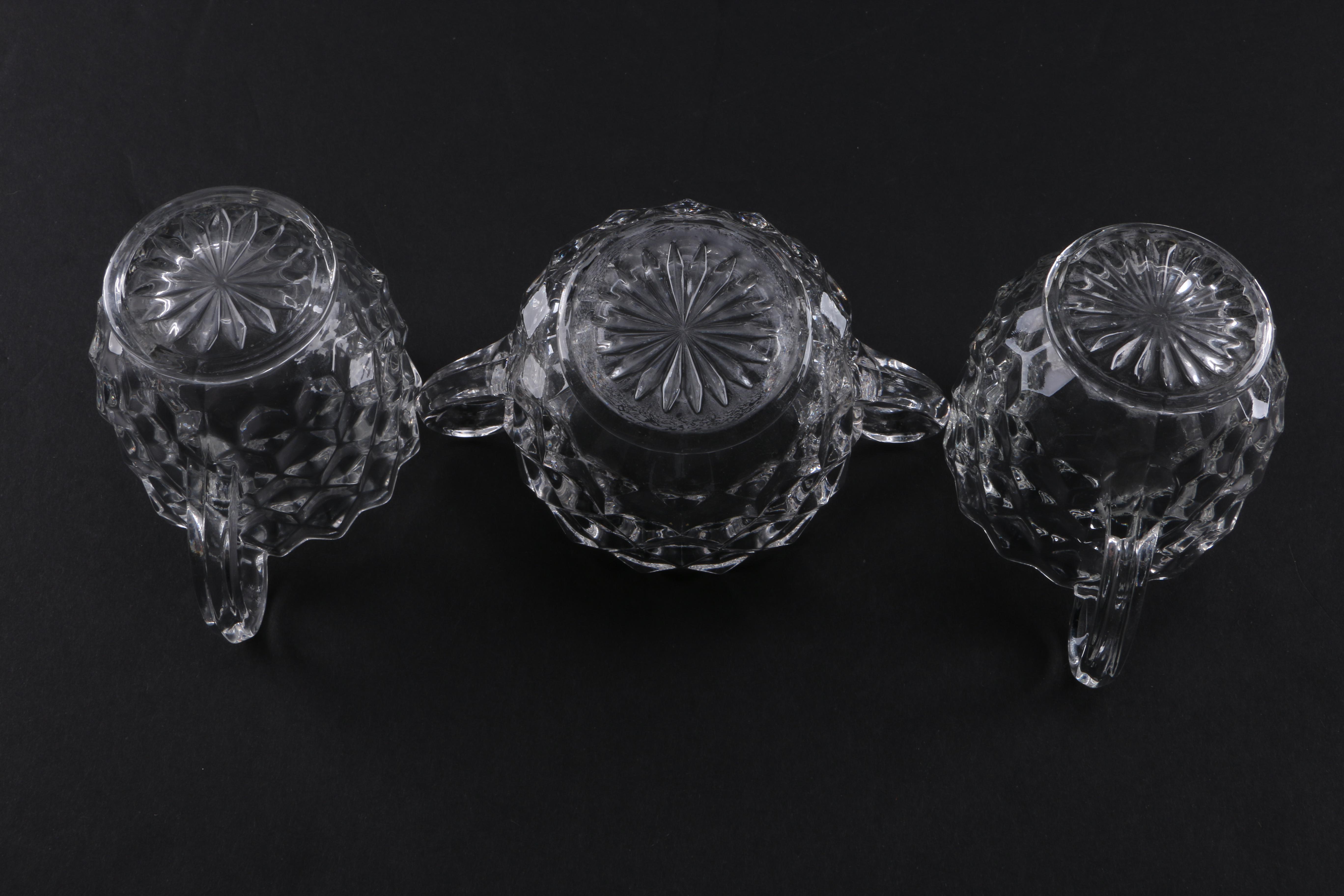 Cubist Style Glass Tableware including Fostoria "American Clear"