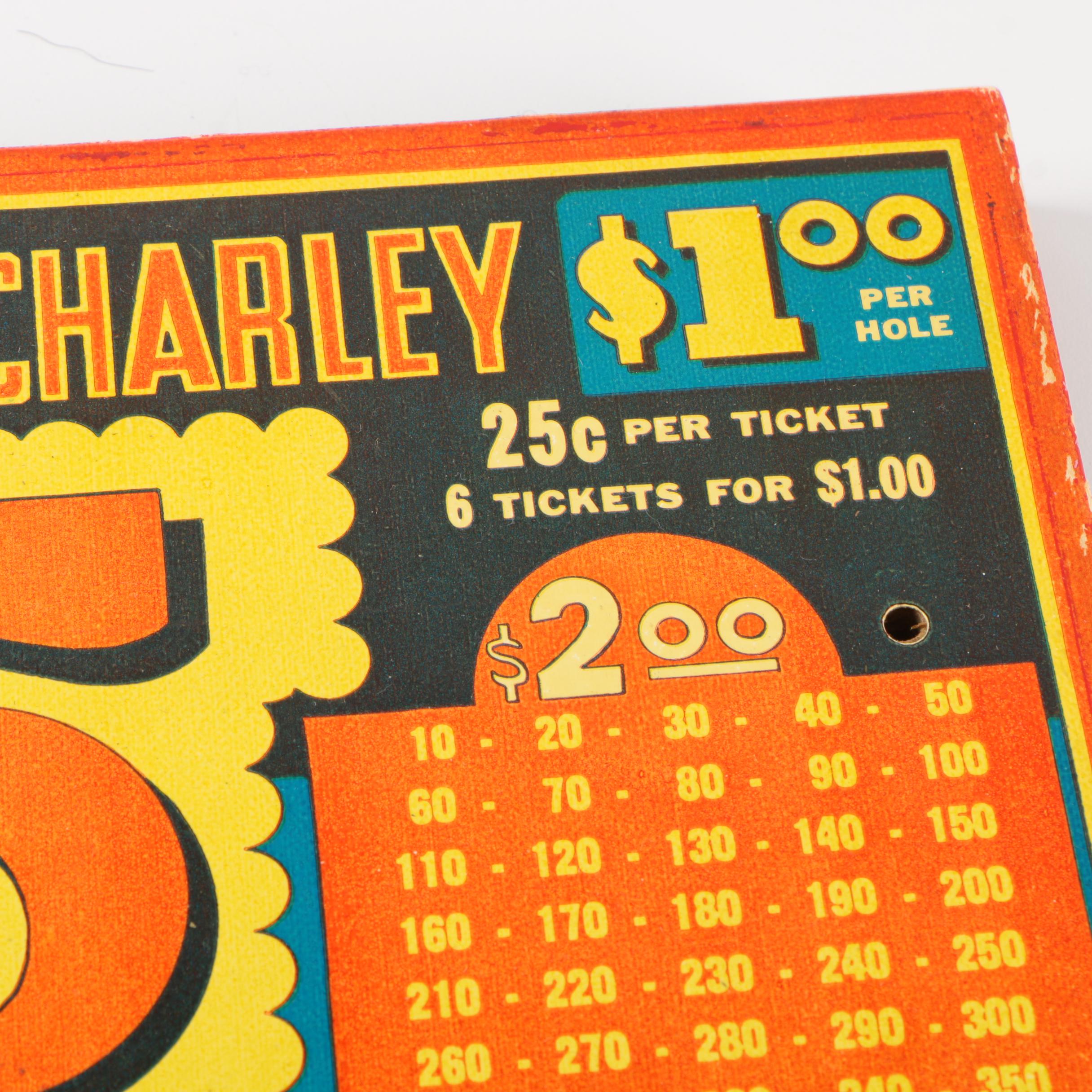 Assortment of Vintage Lottery Items Including Super Jackpot Charley