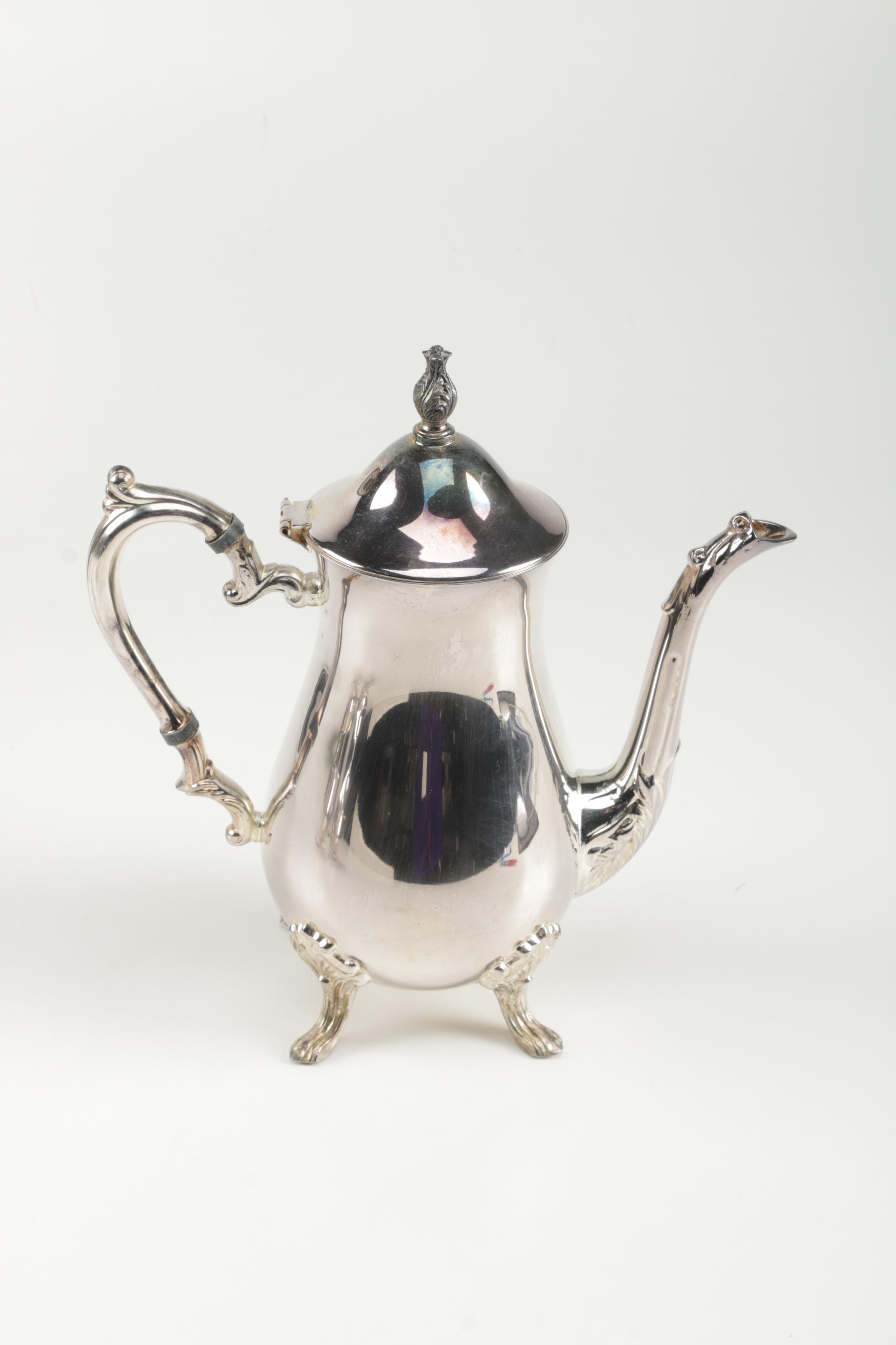 Sheridan Silver Plate Coffee Service and International Silver Plated Tray