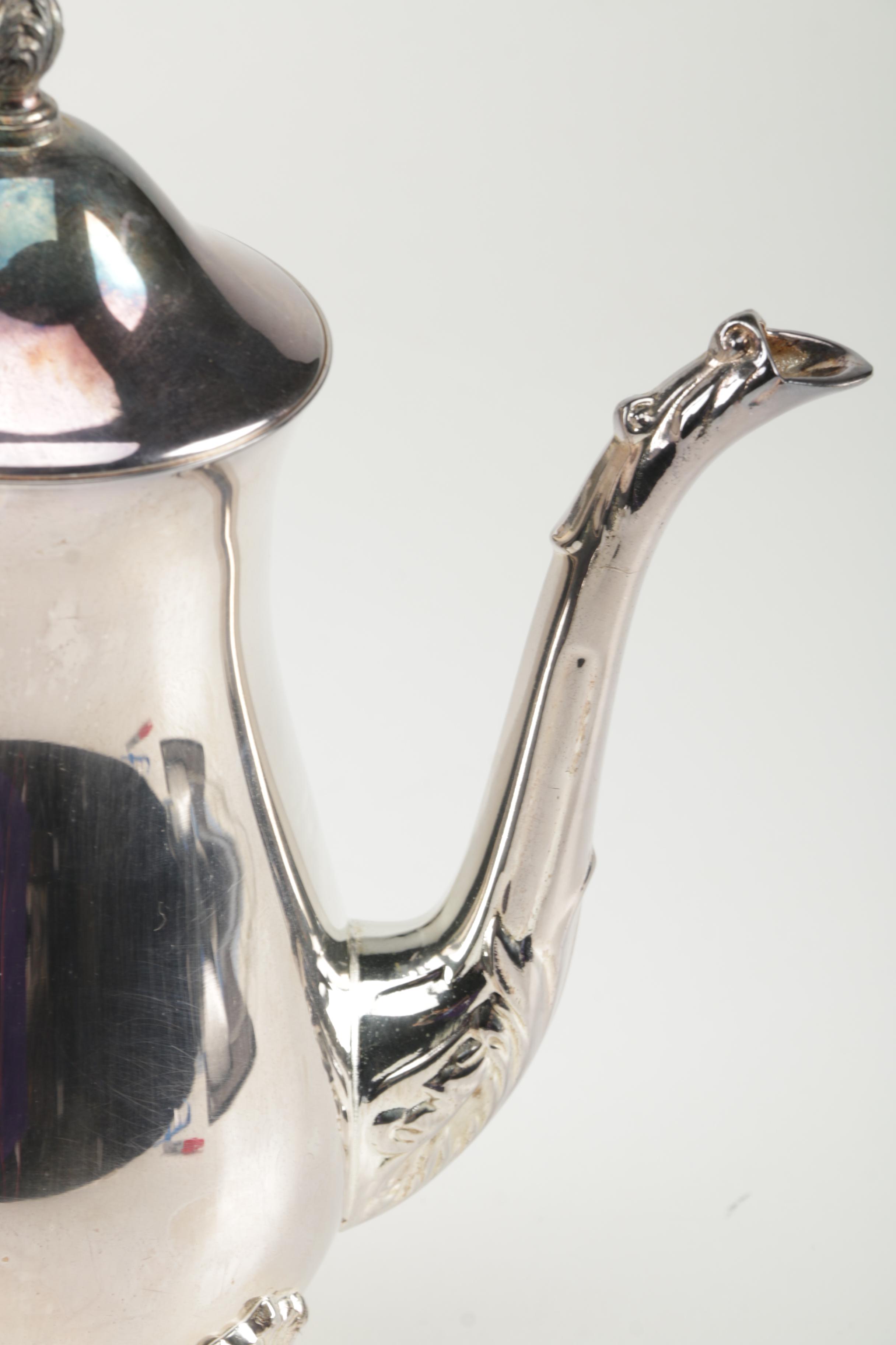 Sheridan Silver Plate Coffee Service and International Silver Plated Tray