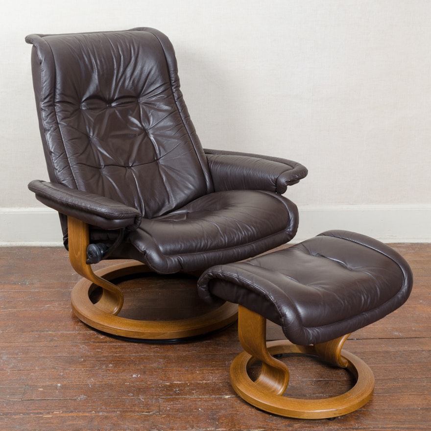 Ekornes "Stressless" Recliner with Ottoman