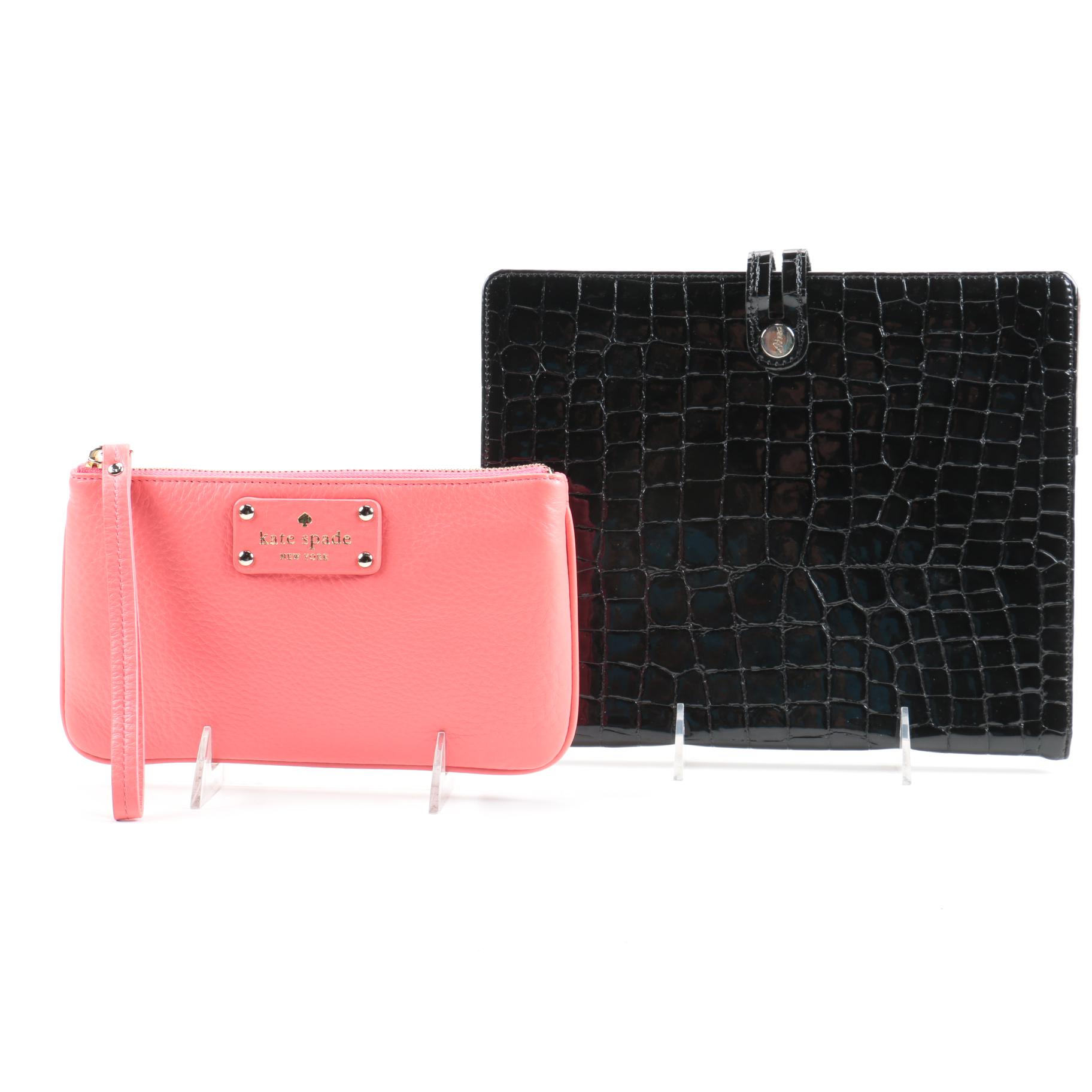 Kate spade Wristlet and black Abas Patent Leather iPad Case