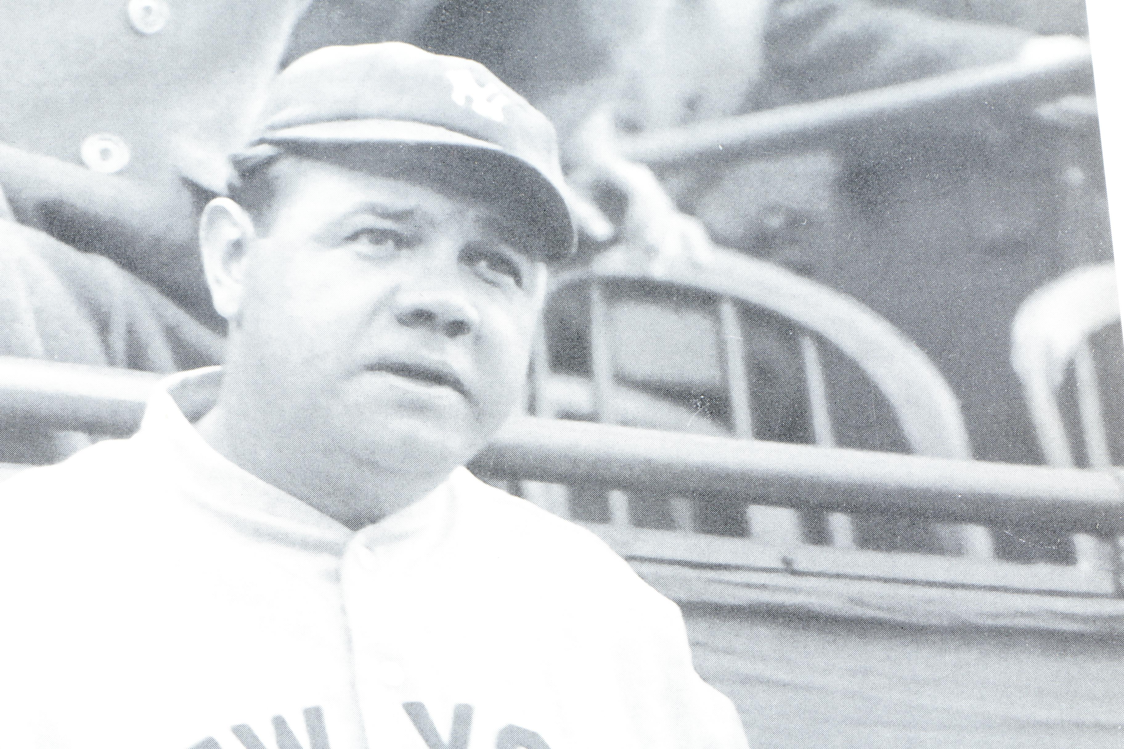 Lithograph After a Photo of Babe Ruth Signed By Ruth's Granddaughter