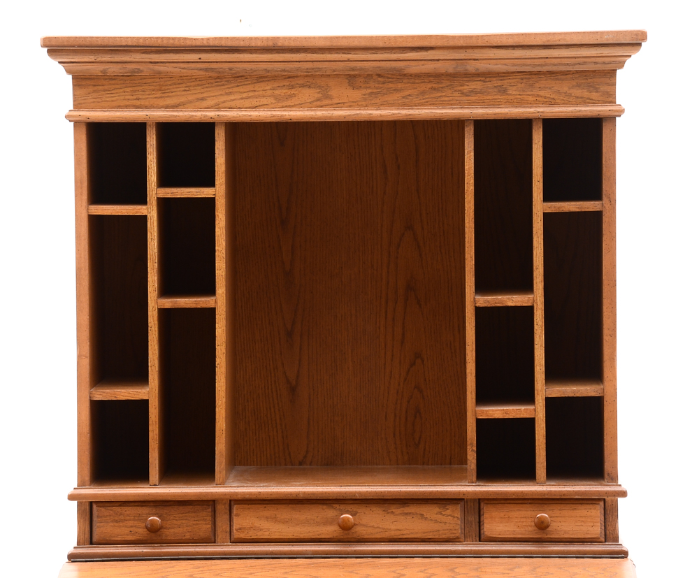 Broyhill Oak Desk with Hutch and Chair