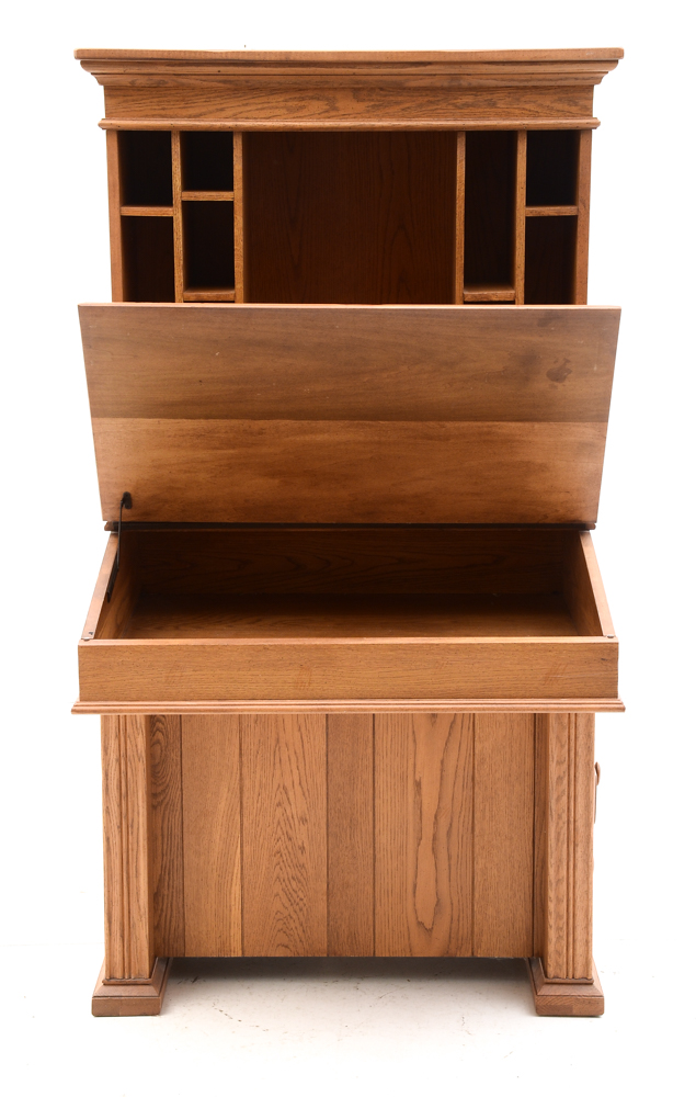 Broyhill Oak Desk with Hutch and Chair