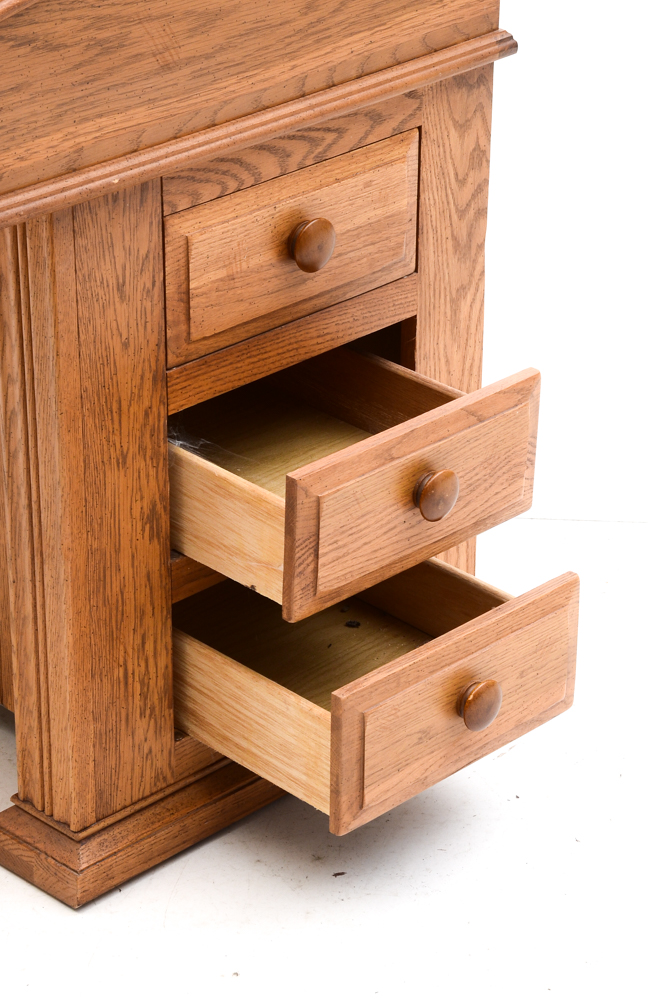 Broyhill Oak Desk with Hutch and Chair