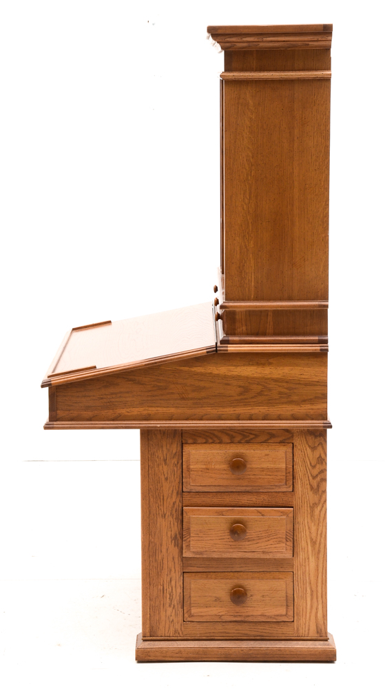 Broyhill Oak Desk with Hutch and Chair