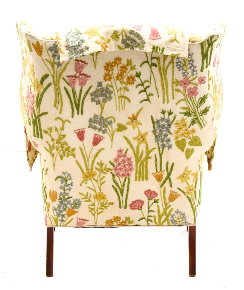 Pair of Embroidered Floral Armchairs