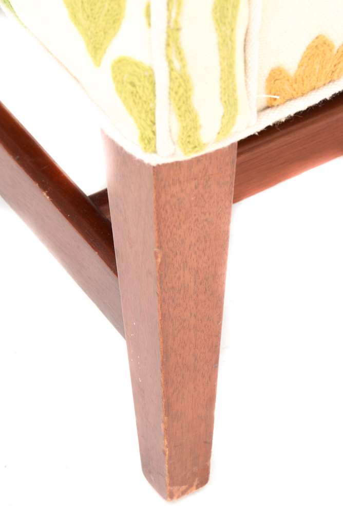 Pair of Embroidered Floral Armchairs