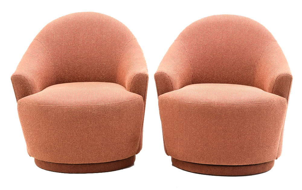 Contemporary Modernist Red Lounge Chairs