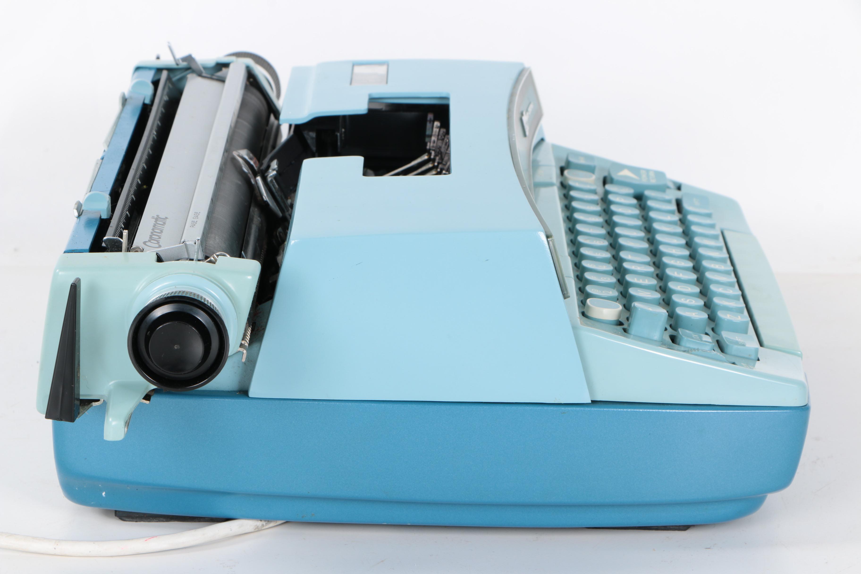 1970s Smith-Corona Coronet Super 12 Coronamatic Typewriter with Case