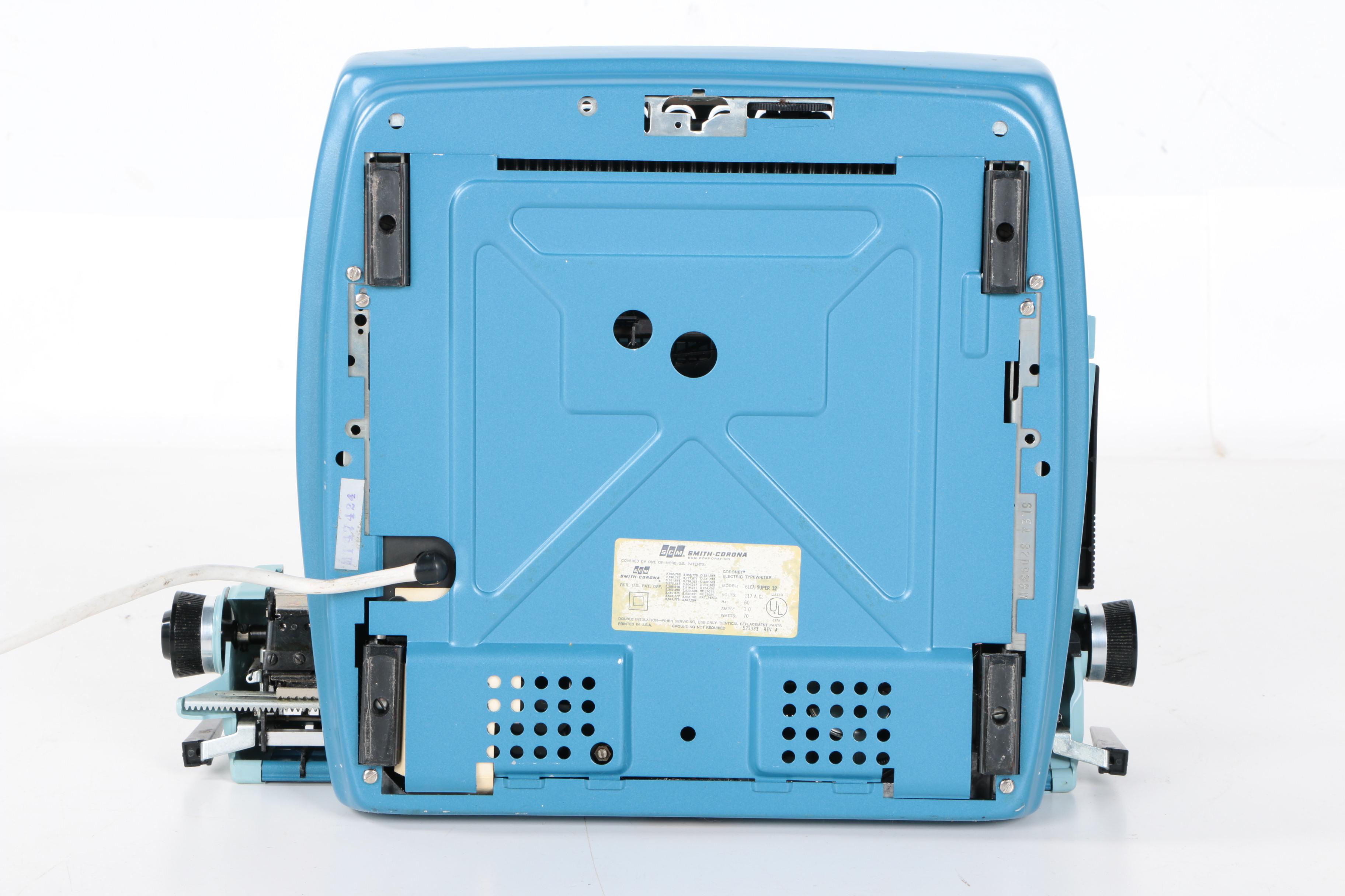 1970s Smith-Corona Coronet Super 12 Coronamatic Typewriter with Case