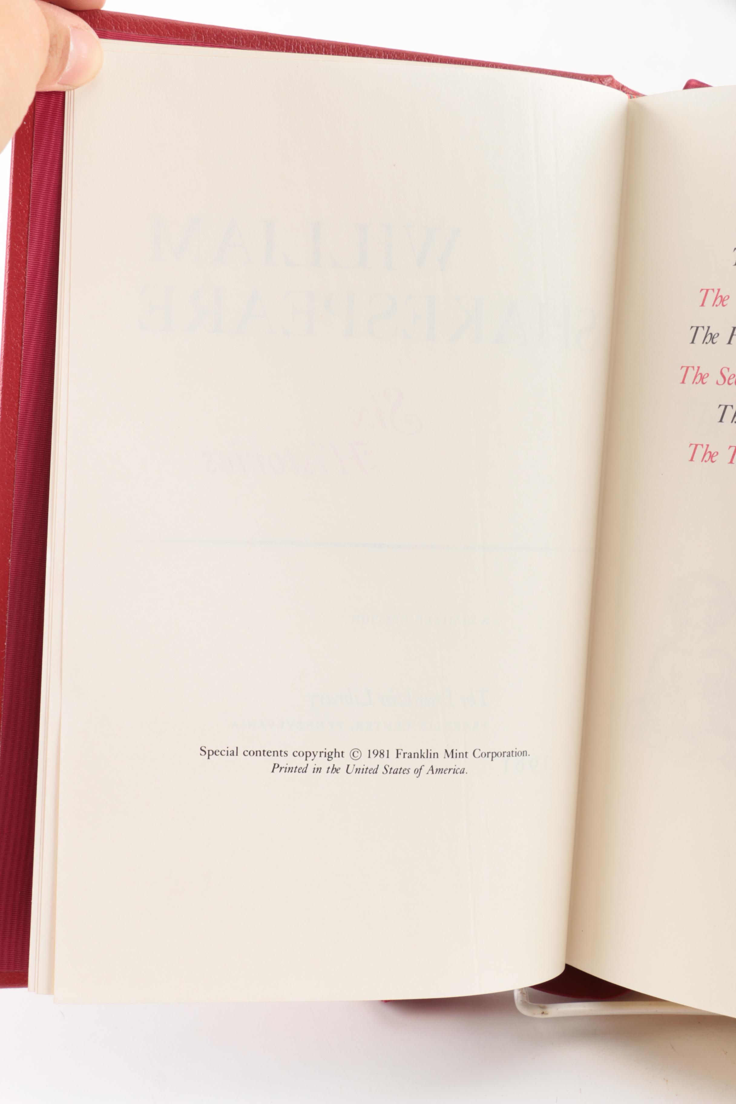 Franklin Library Editions of Shakespeare's Works