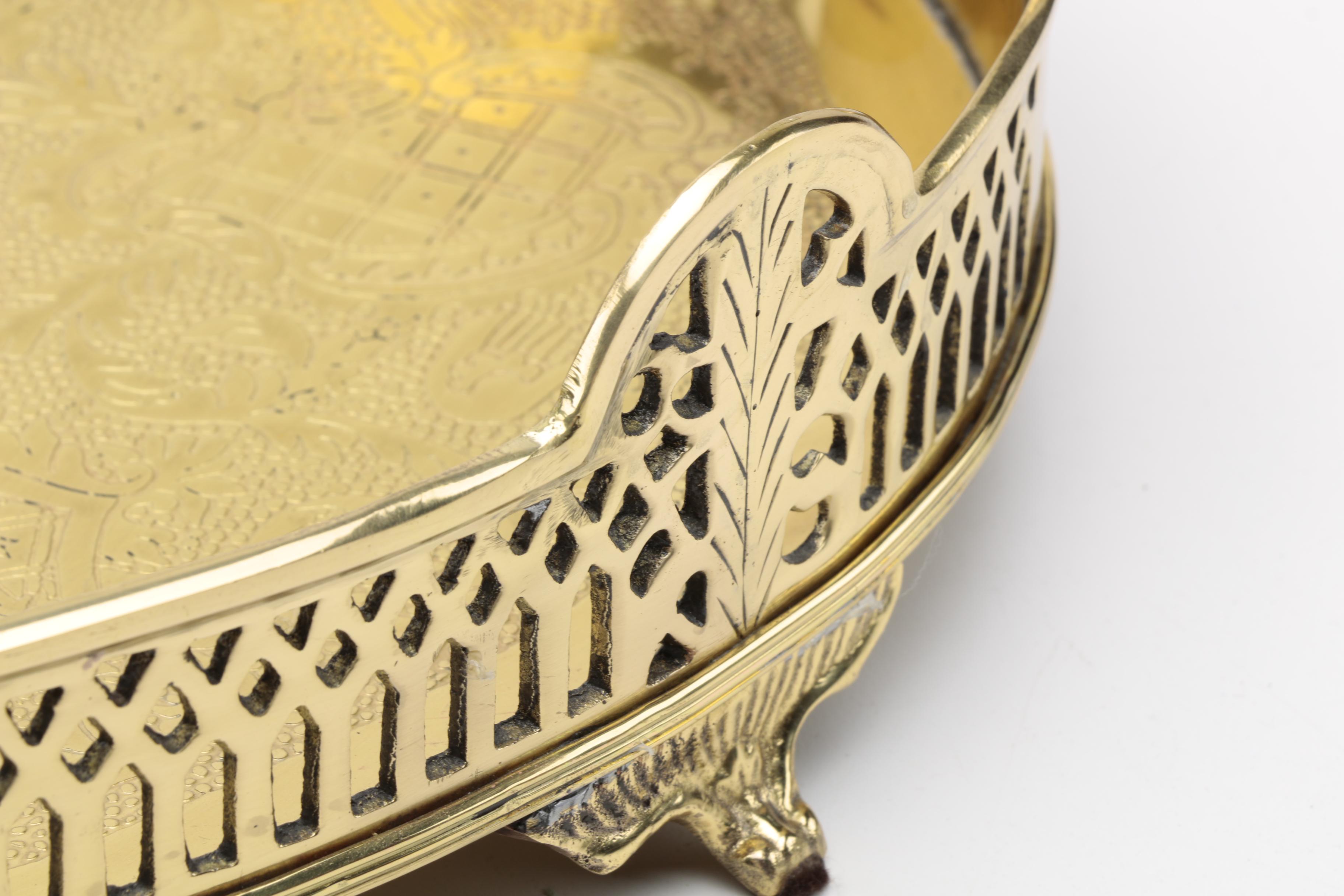 Indian Brass Galley Rail Tray