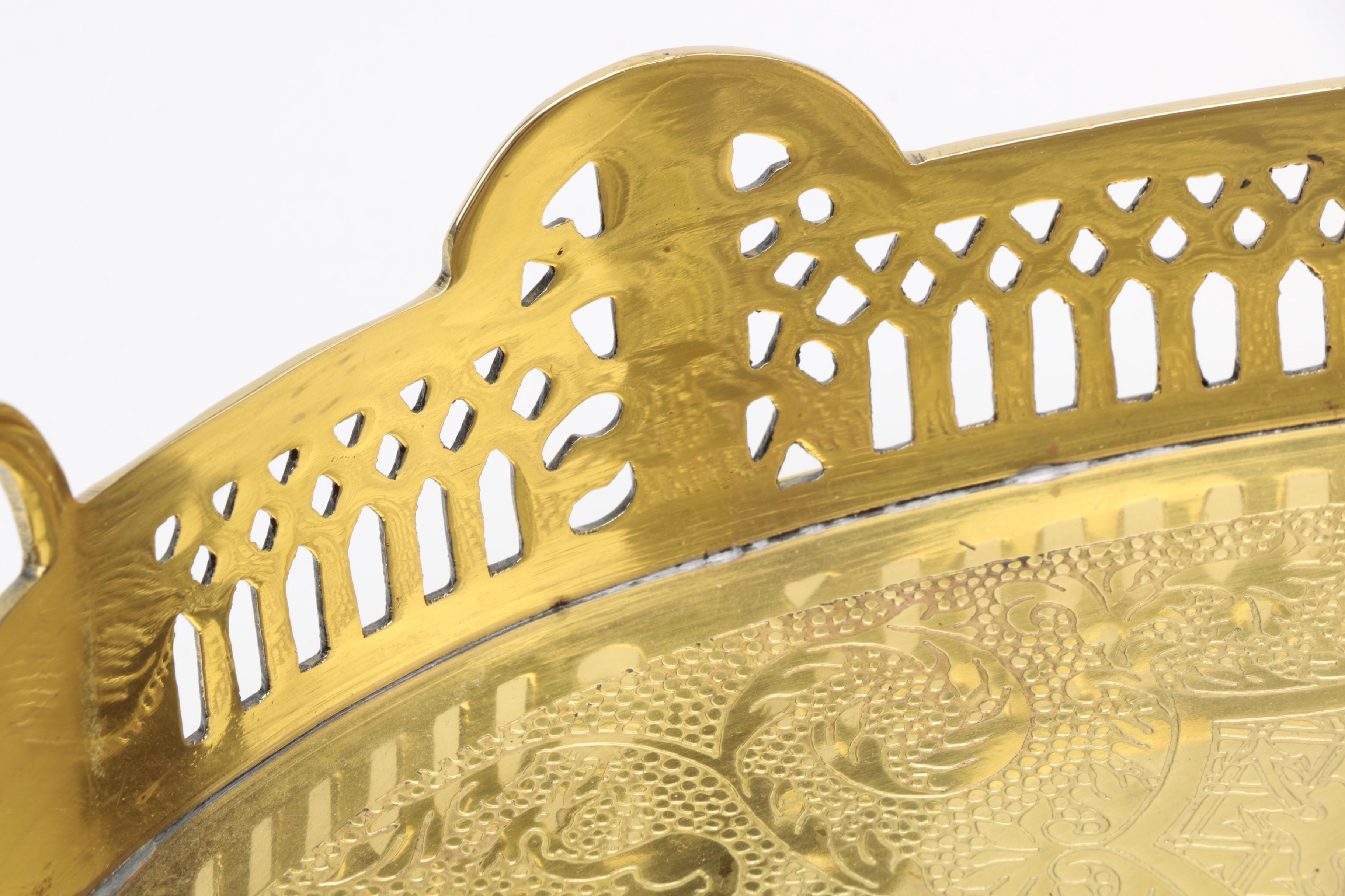 Indian Brass Galley Rail Tray