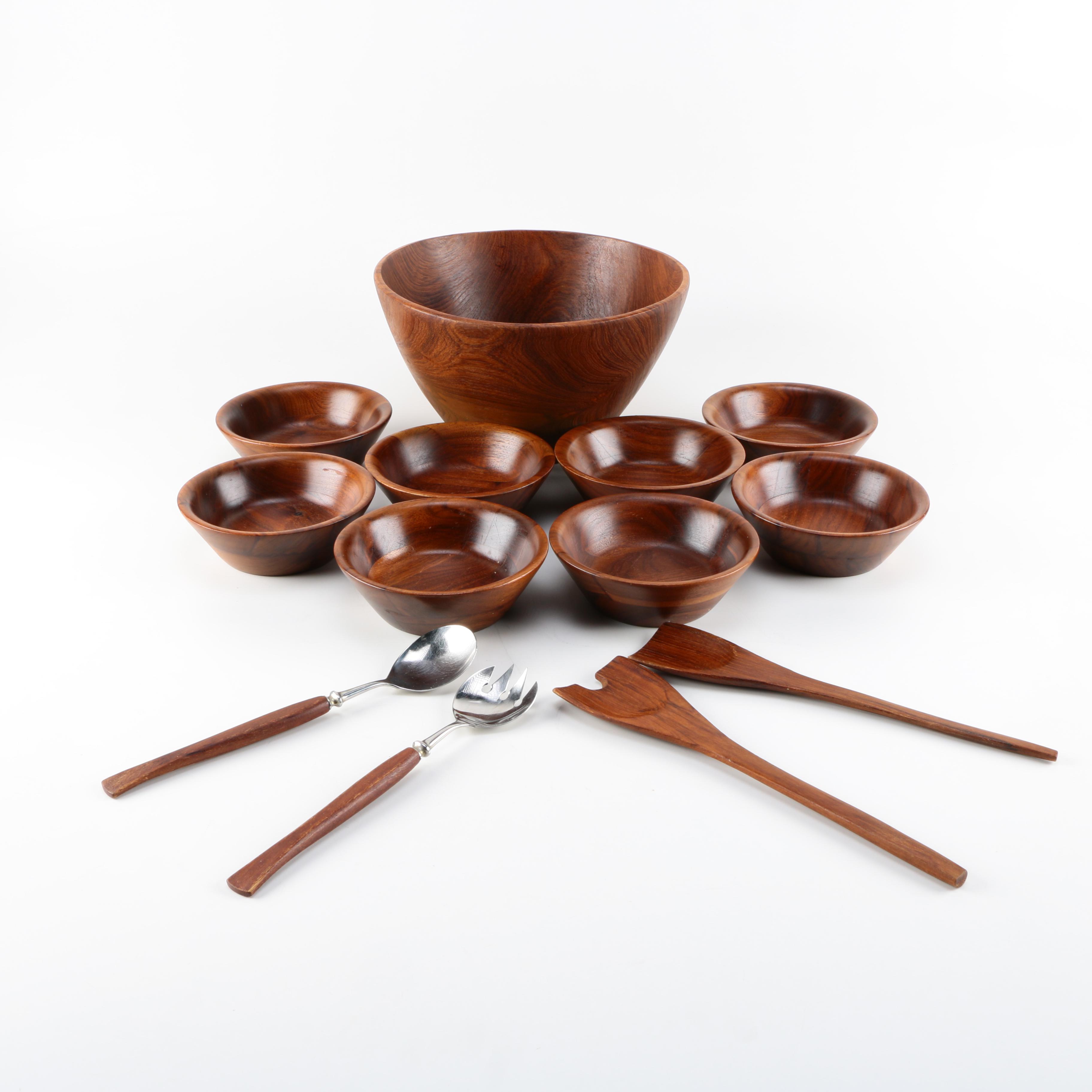 Teak Salad Bowl Set