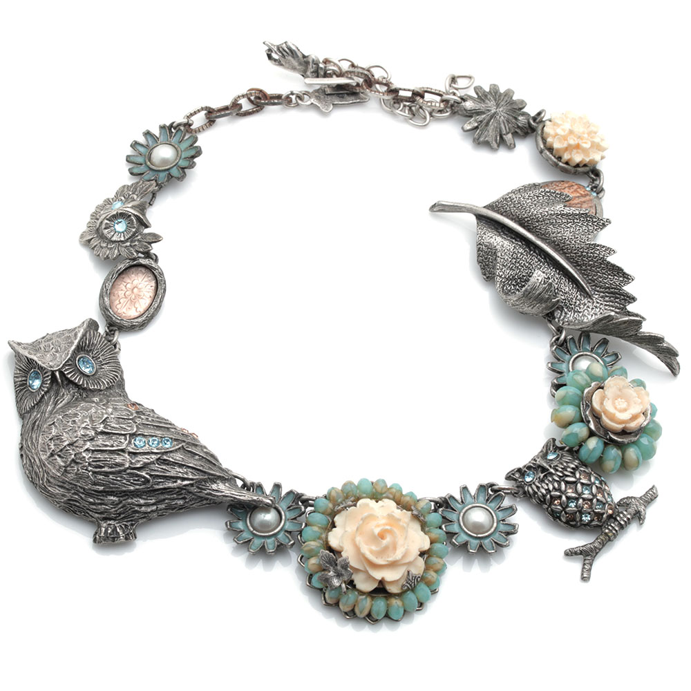 Mary Demarco Silver Tone Blue and Green Stone Bracelet and Necklaces