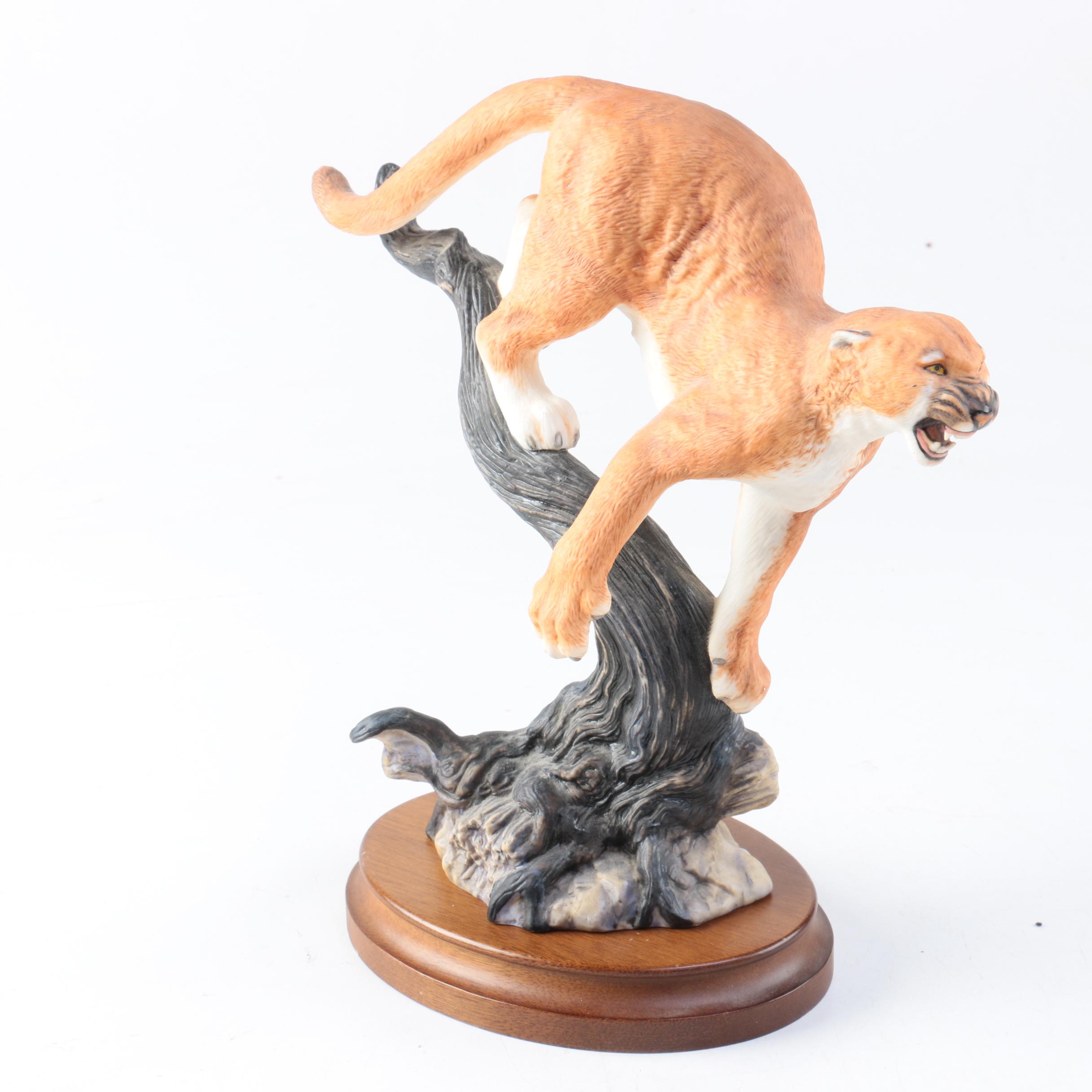 Franklin Mint Porcelain Cougar Figurine