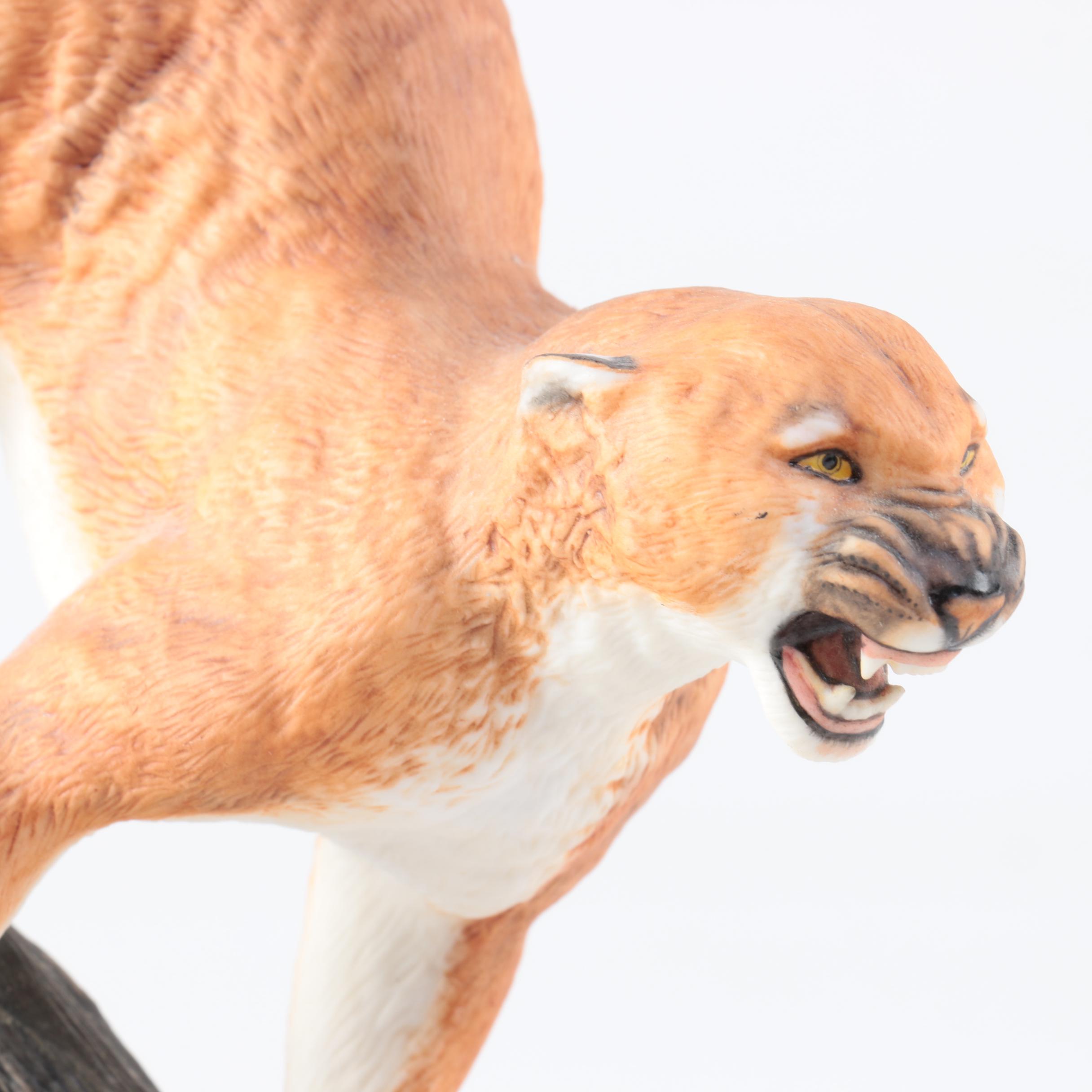 Franklin Mint Porcelain Cougar Figurine