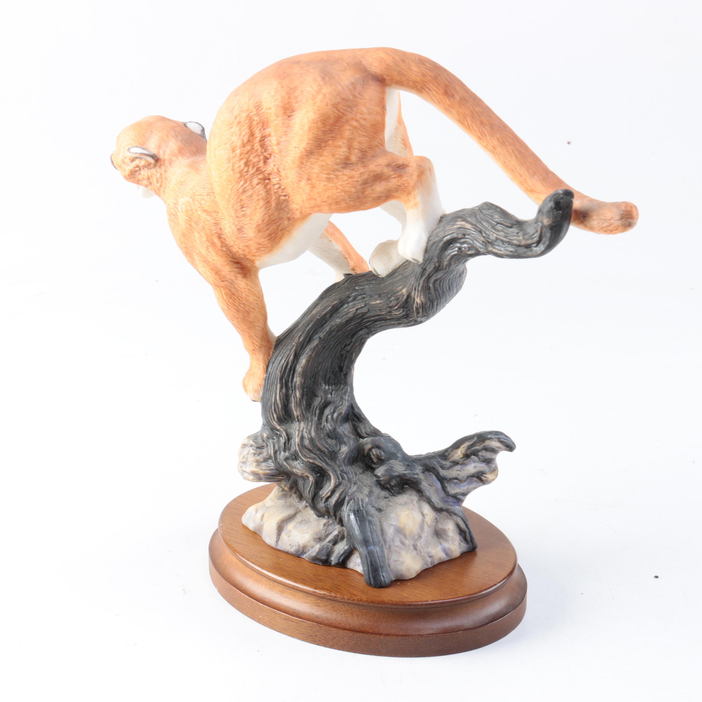 Franklin Mint Porcelain Cougar Figurine