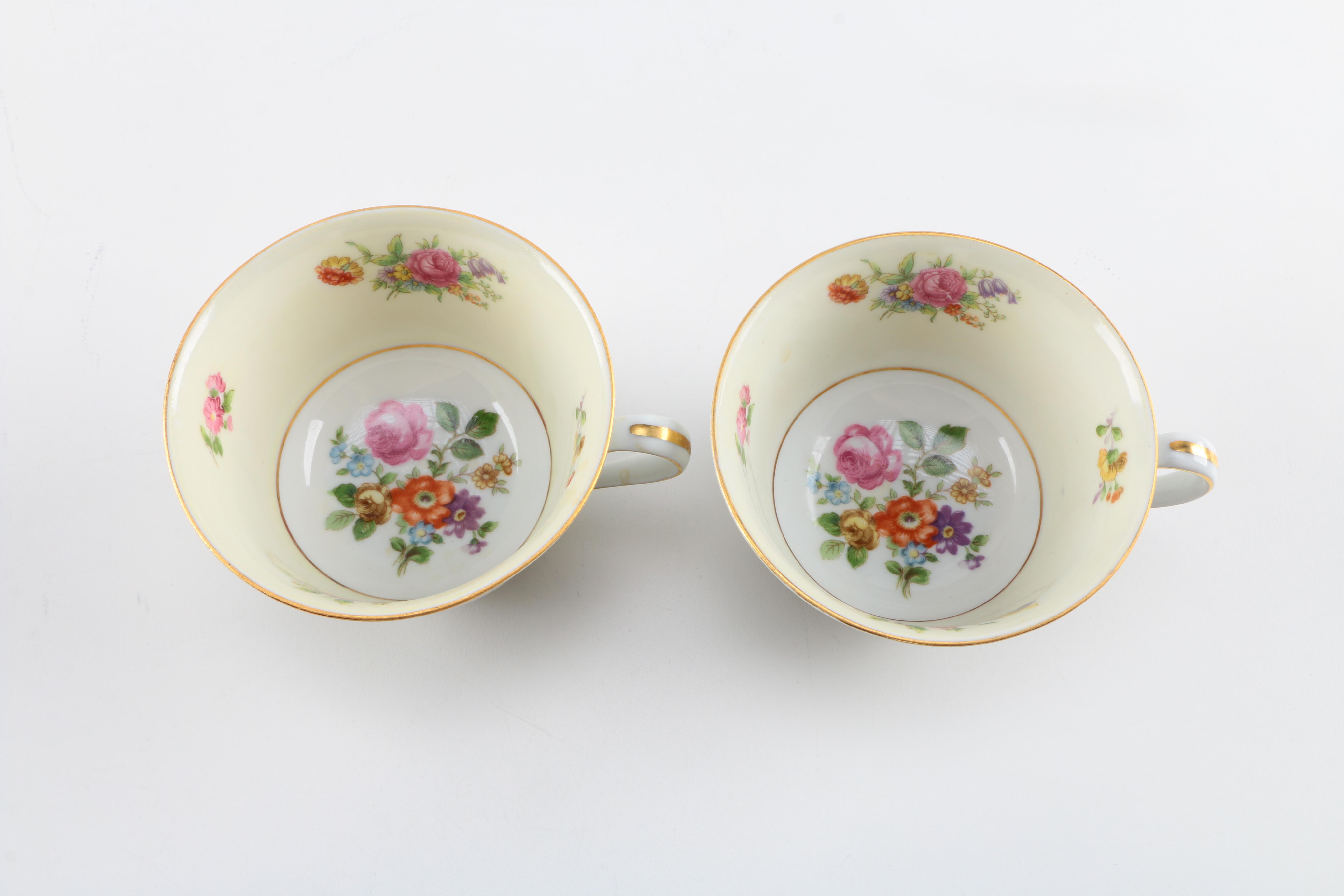 Floral Cups and Saucers Assortment