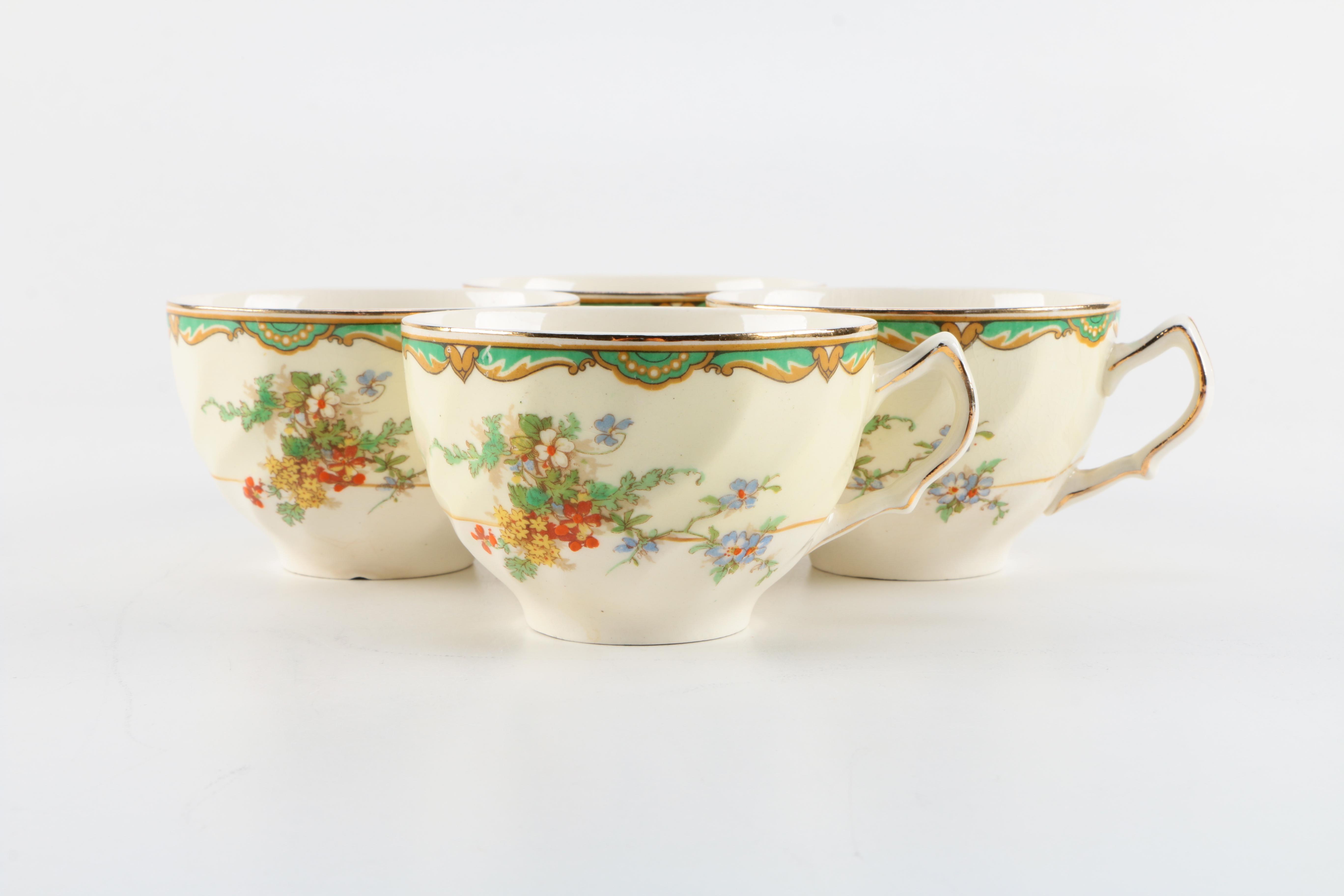 Floral Cups and Saucers Assortment