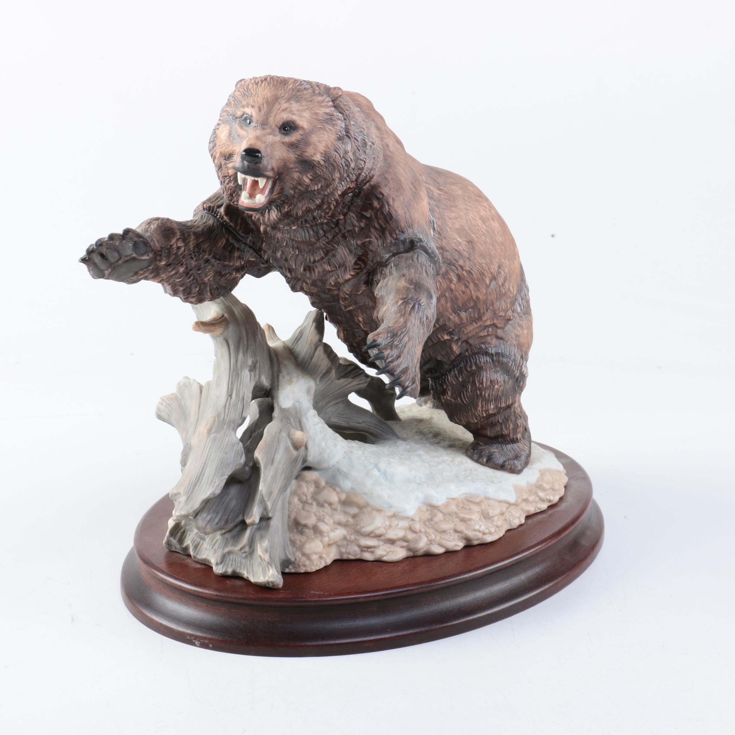 Franklin Mint Porcelain Grizzly Bear