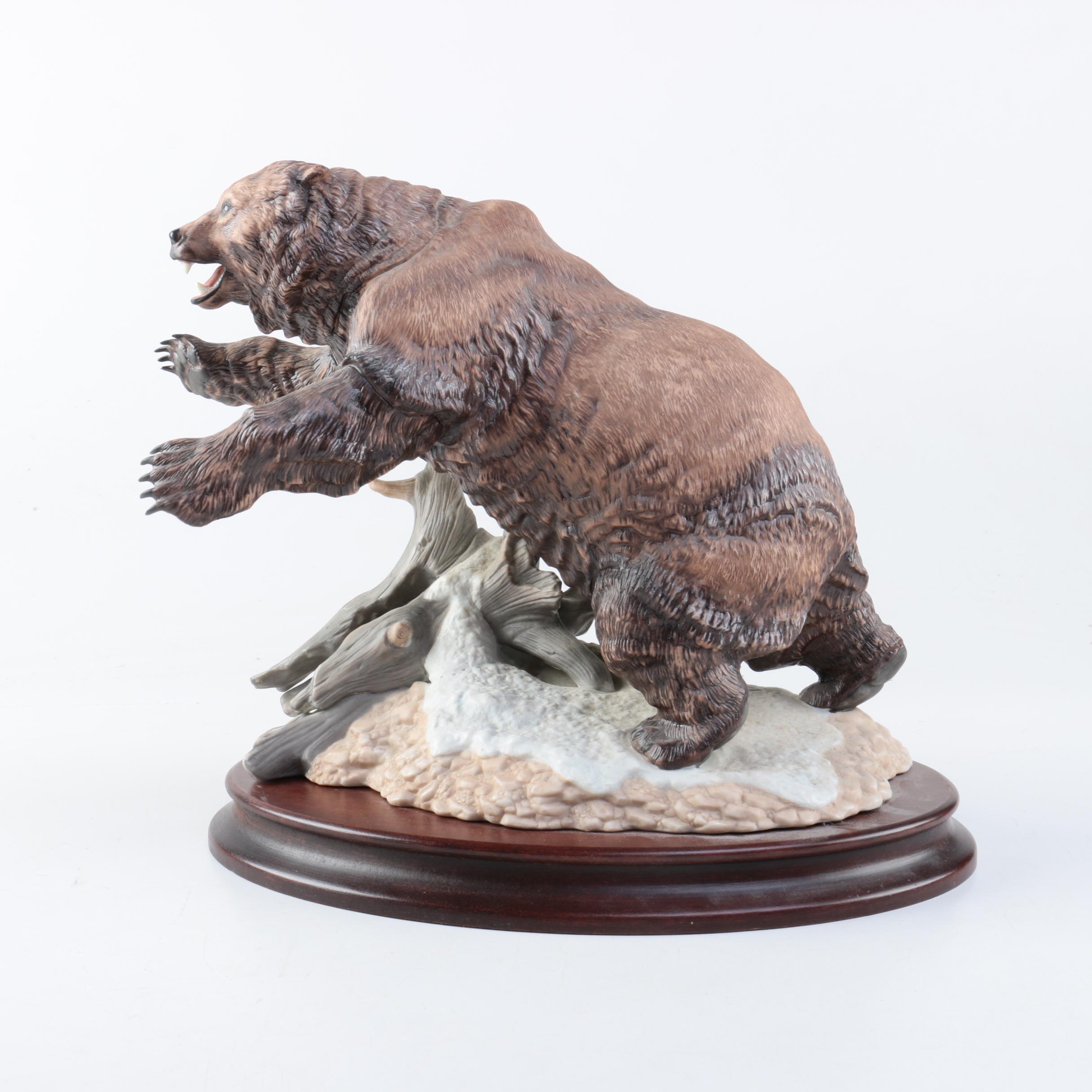 Franklin Mint Porcelain Grizzly Bear
