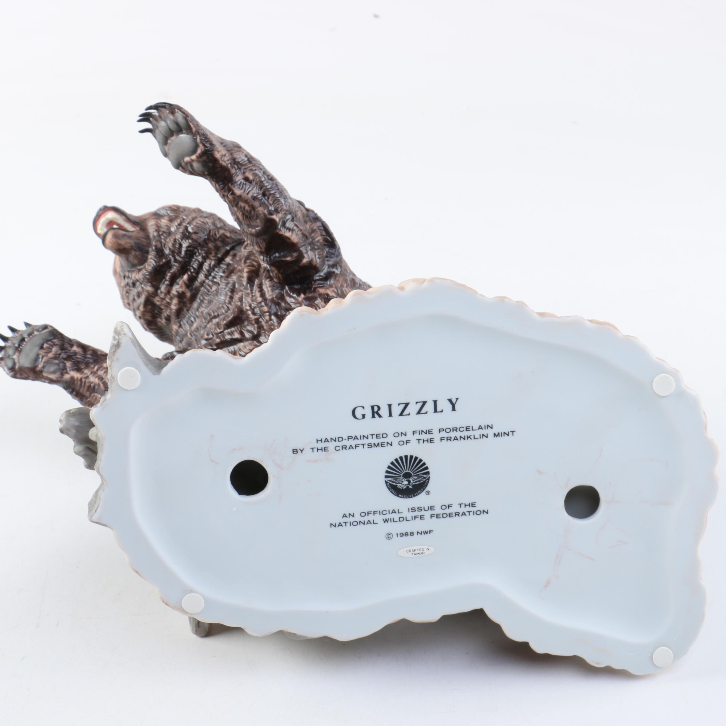 Franklin Mint Porcelain Grizzly Bear