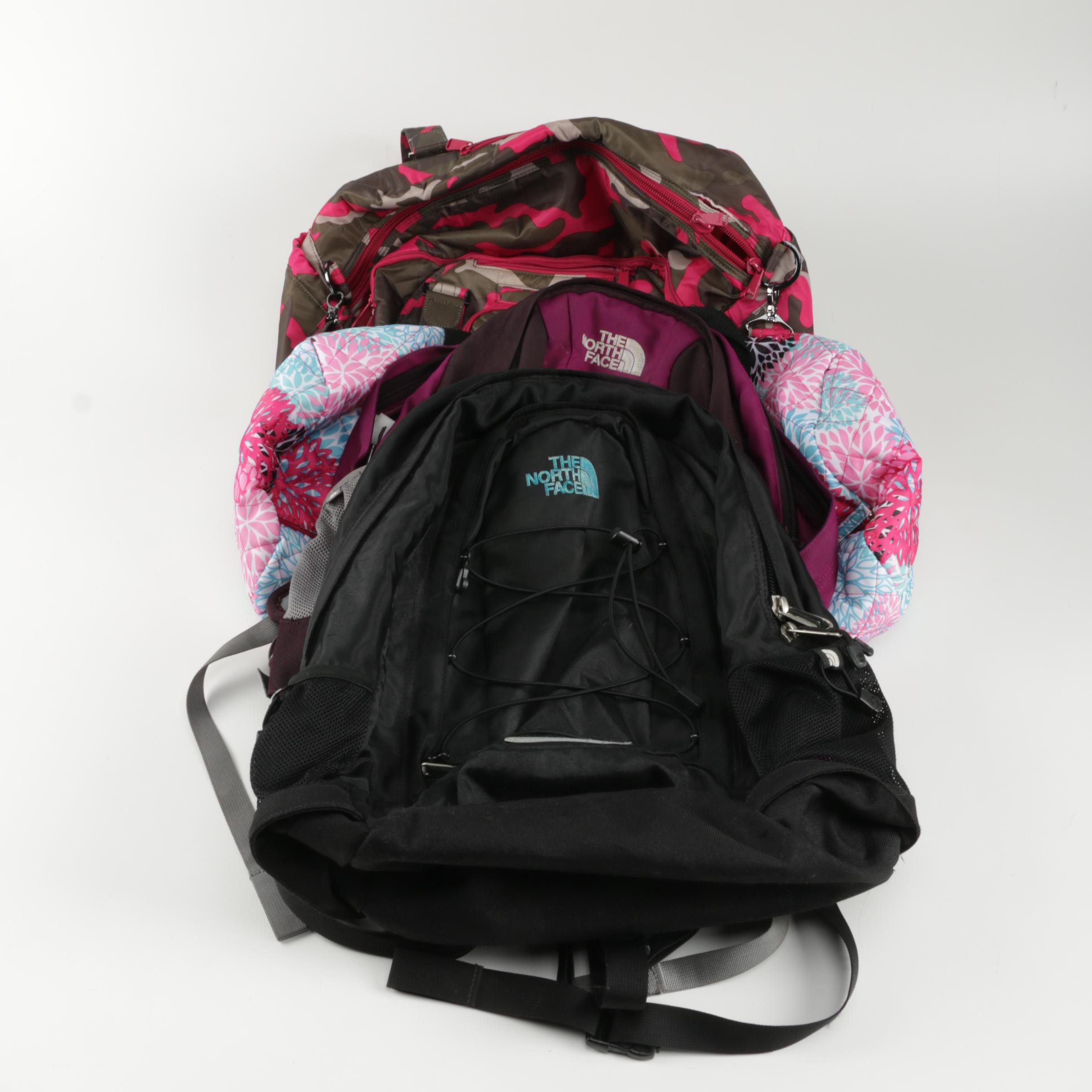 Two Northface Bookbags and Two Assorted Bags