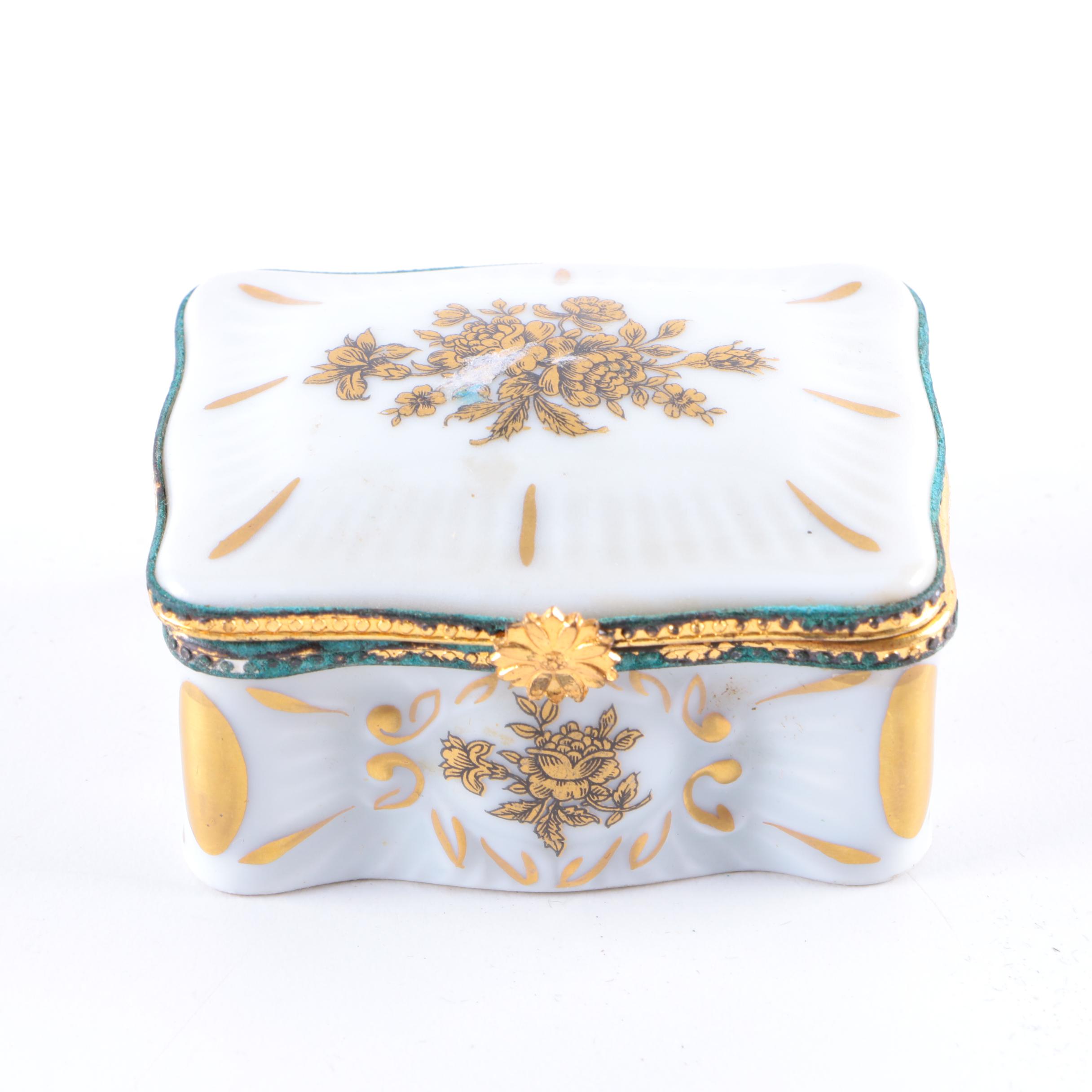 Porcelain Trinket Box by Singer Limoges