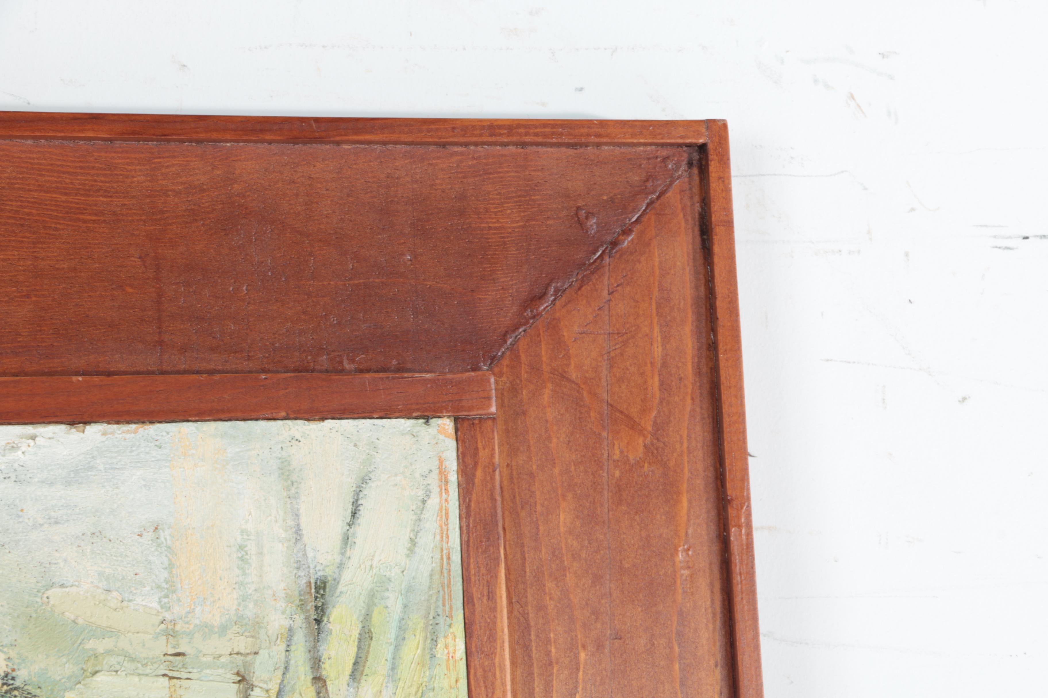 Albert Michel 1963 Abstract Oil Painting on Hardboard