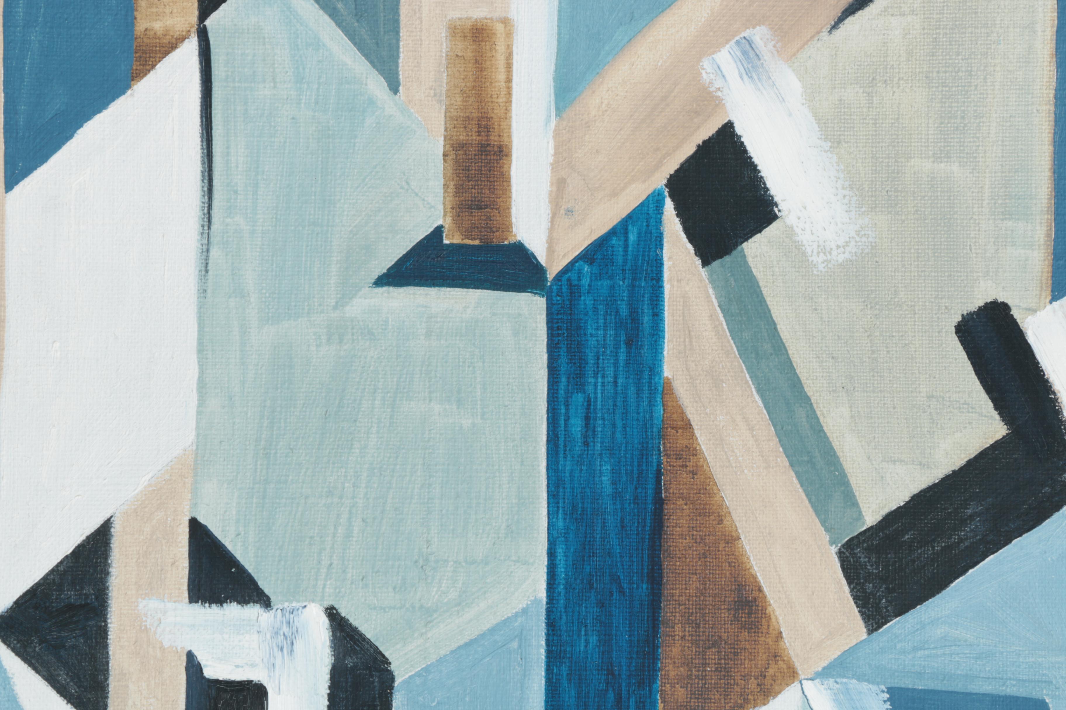 A. Scott 1967 Oil on Burlap "Domino 11"